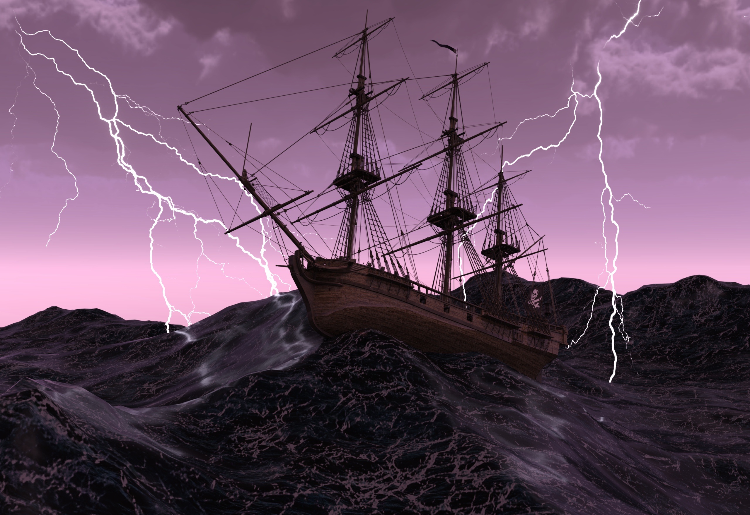 Pirate Ship in a Storm