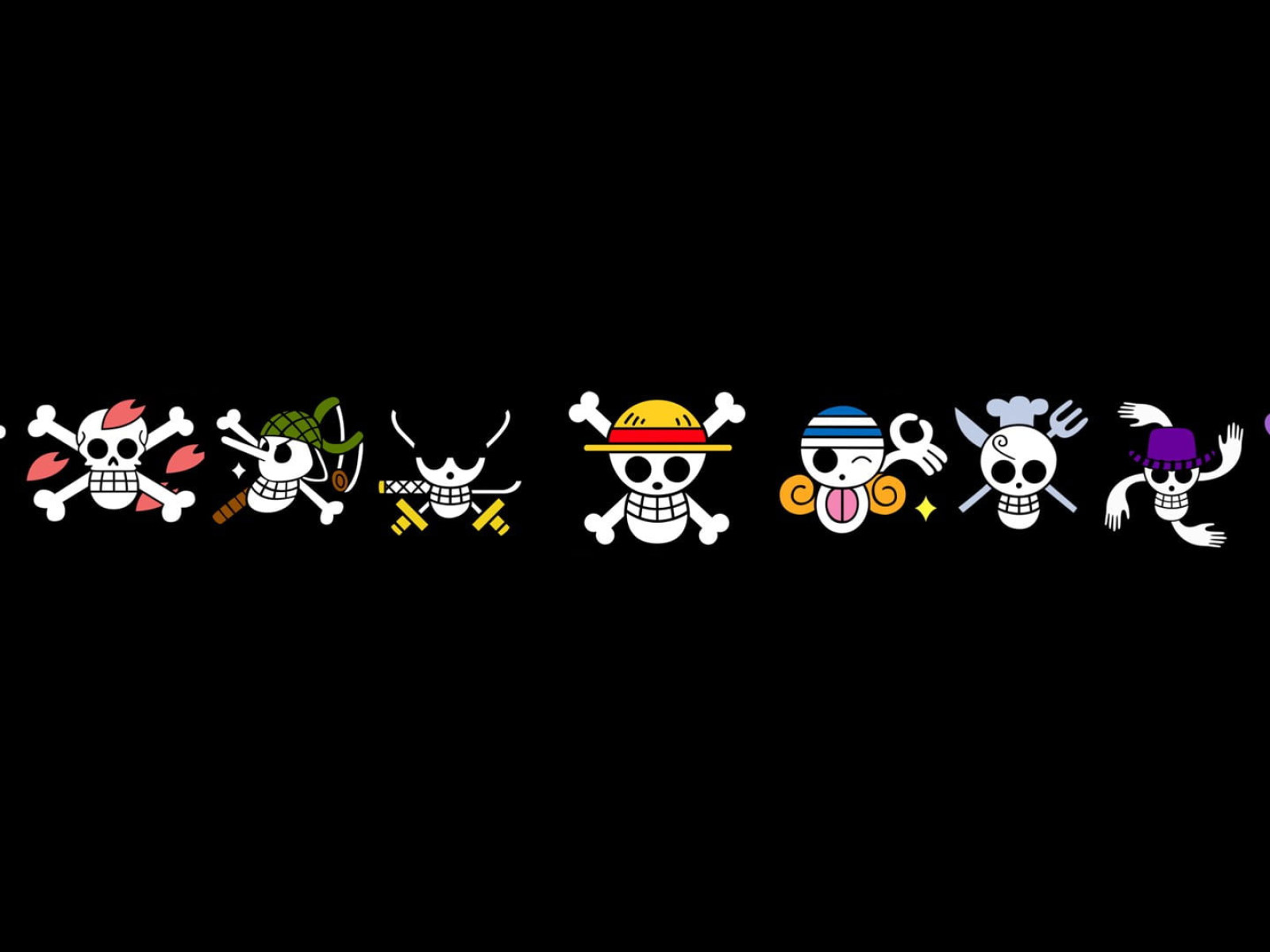 One Piece Logo Wallpaper, Anime, Skull, Black Background, Copy Space, Studio Shot • Wallpaper For You