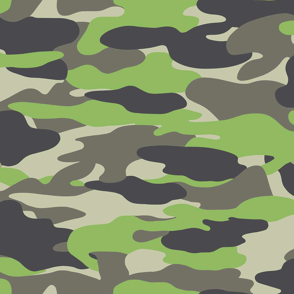 Shades Camouflage Wallpaper Army Camo Black Grey Green Children Teenager Boys