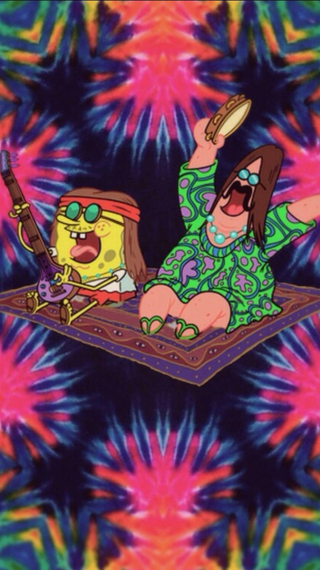 Download Spongebob Hippie Stoner Wallpaper