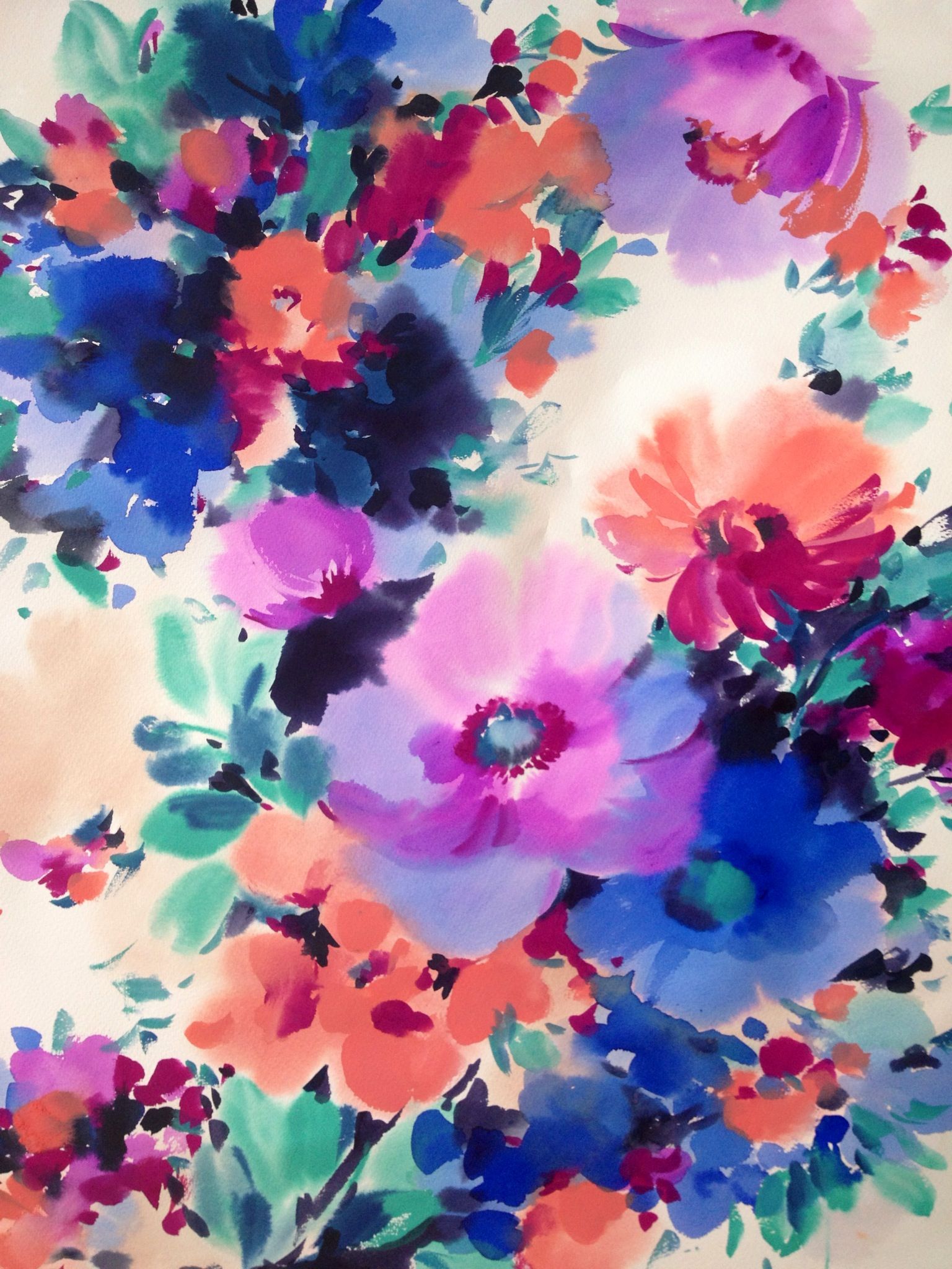 work. Watercolor pattern design, Watercolor pattern, Watercolor flowers