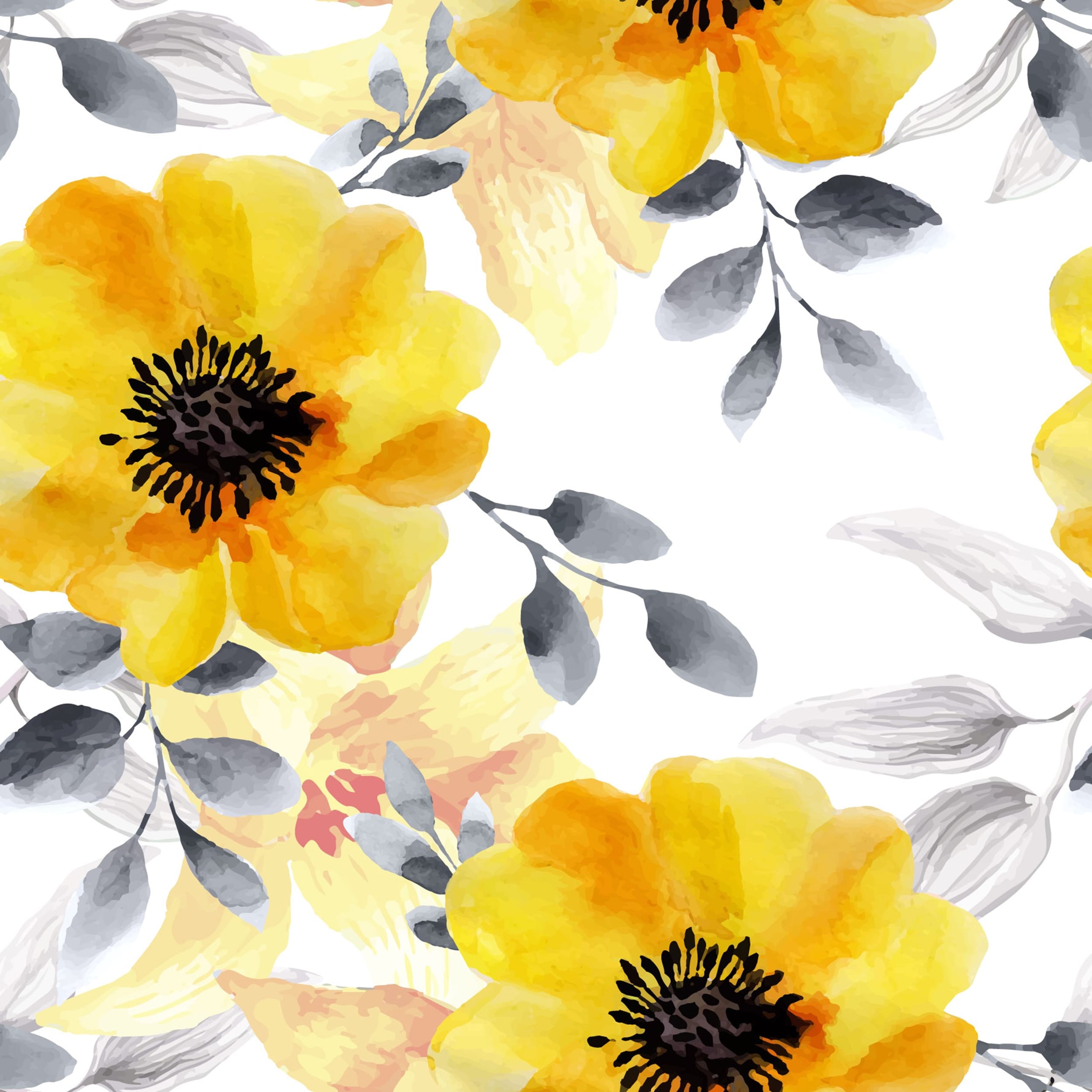 Cosmos Watercolor Flowers Removable Wallpaper inch x 10undefinedft