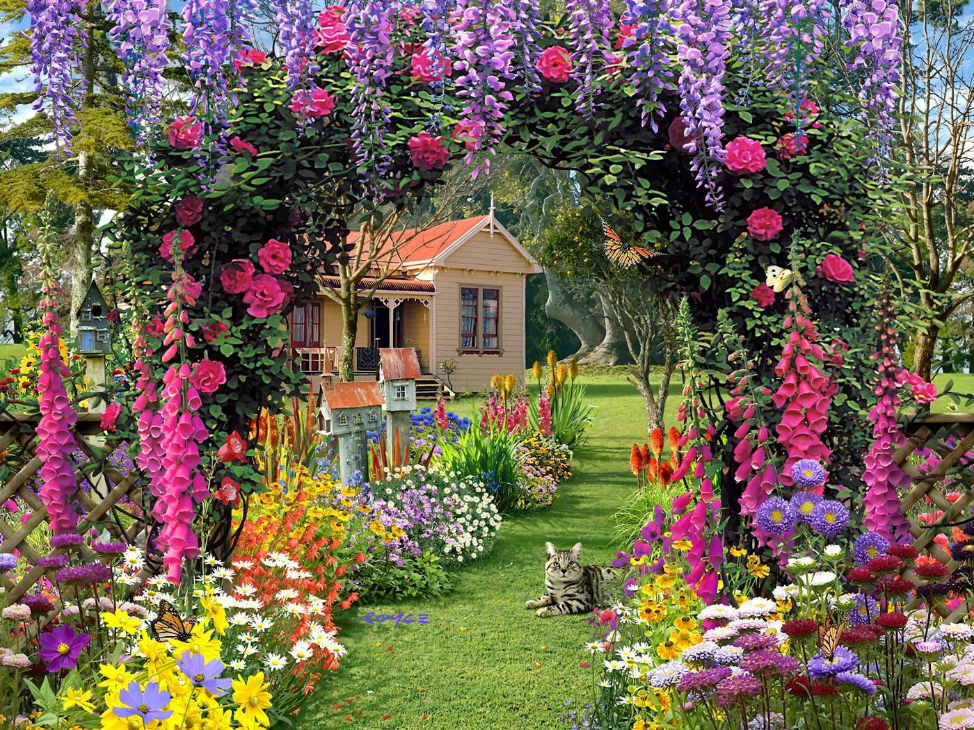 Fall Flower Garden Wallpaper
