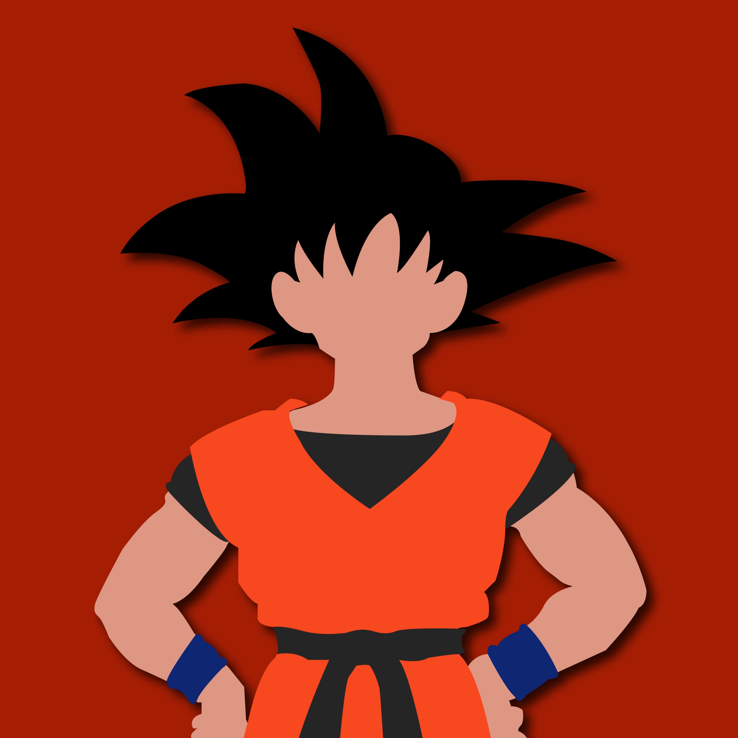 Son Goku Wallpaper 4K, Dragon Ball Z, Red background, 5K, Anime