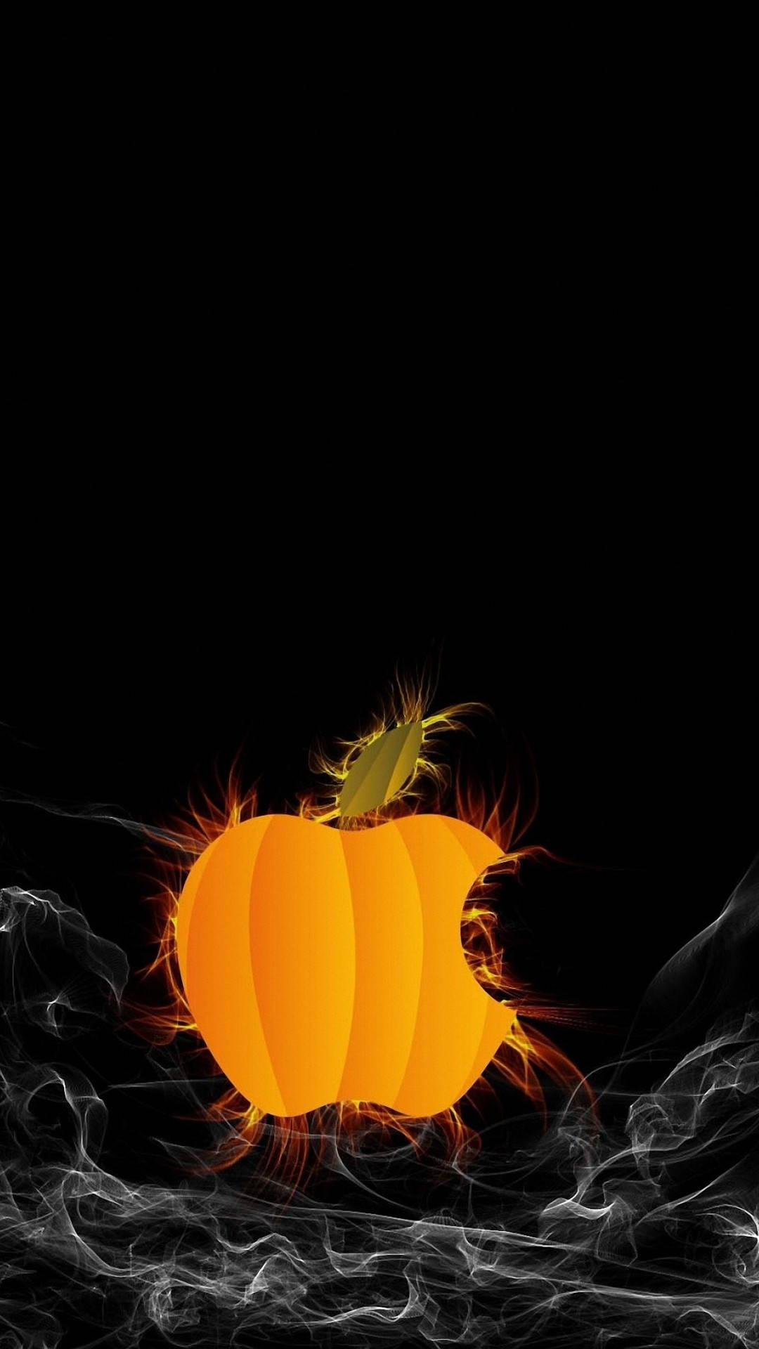 Download Pumpkin Apple Logo Halloween iPhone Wallpaper