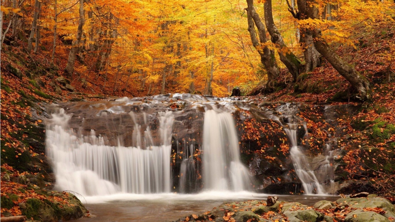 Autumn Waterfall Wallpaper