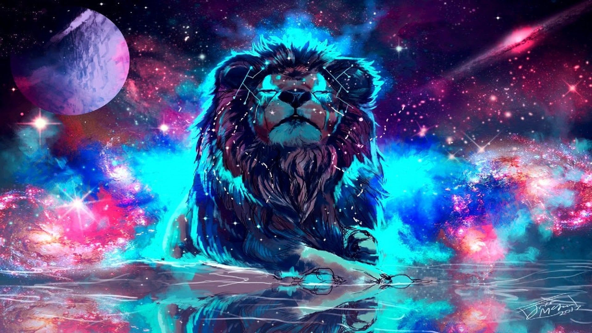 Space Lion Wallpaper Free Space Lion Background