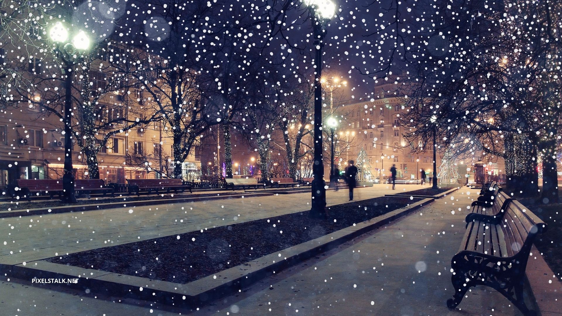 winter city night