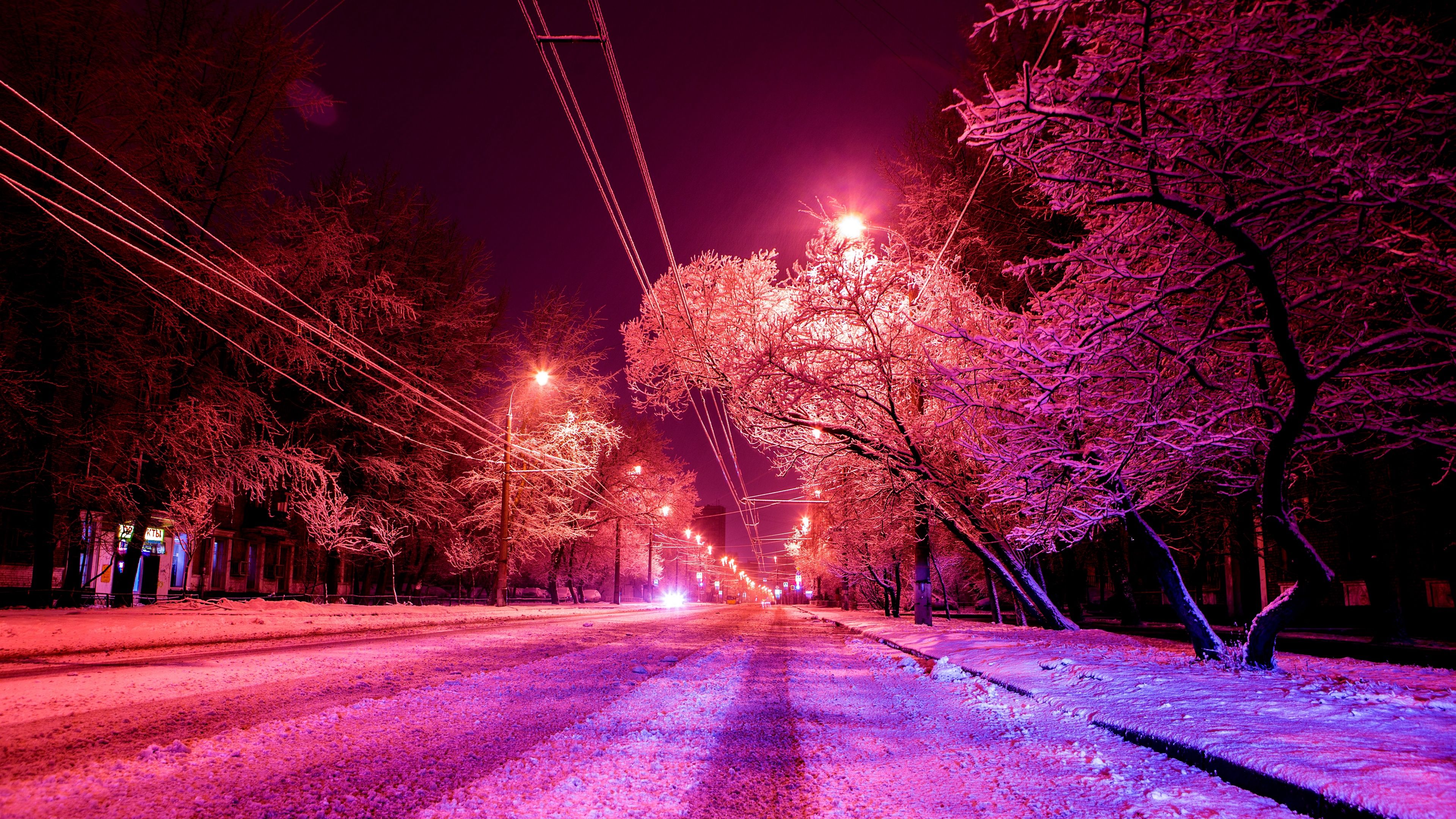 city, winter, photohop, road, snow 4k Winter, photohop, City. Beautiful winter scenes, Winter scenes, Winter image