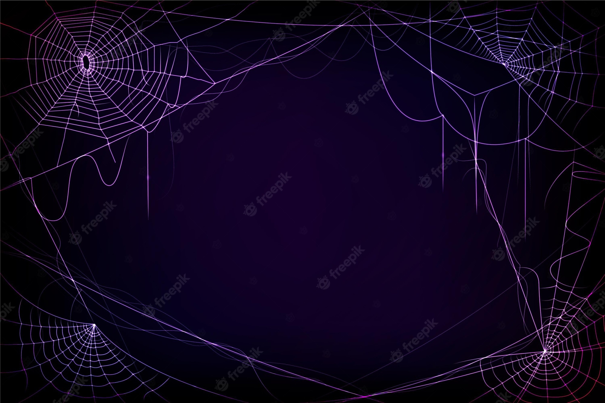 Free Vector. Halloween neon cobweb background