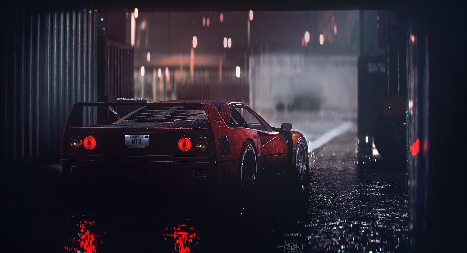 F40, Mikhail Sharov. Ferrari f40, Ferrari, Red car