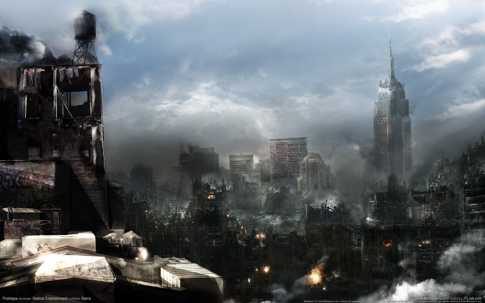 prototype, New, York, Prototype, Virus, Cities, Buildings, Skyscrapers, Sci, Fi, Post, Apocalyptic, Destruction, Decay, Ruins, Dark, Horror, Video Wallpaper HD / Desktop and Mobile Background