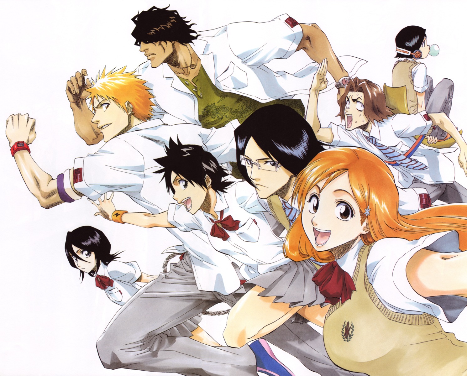 bleach arisawa tatsuki inoue orihime kuchiki rukia kurosaki ichigo uryuu ishida yasutora sado