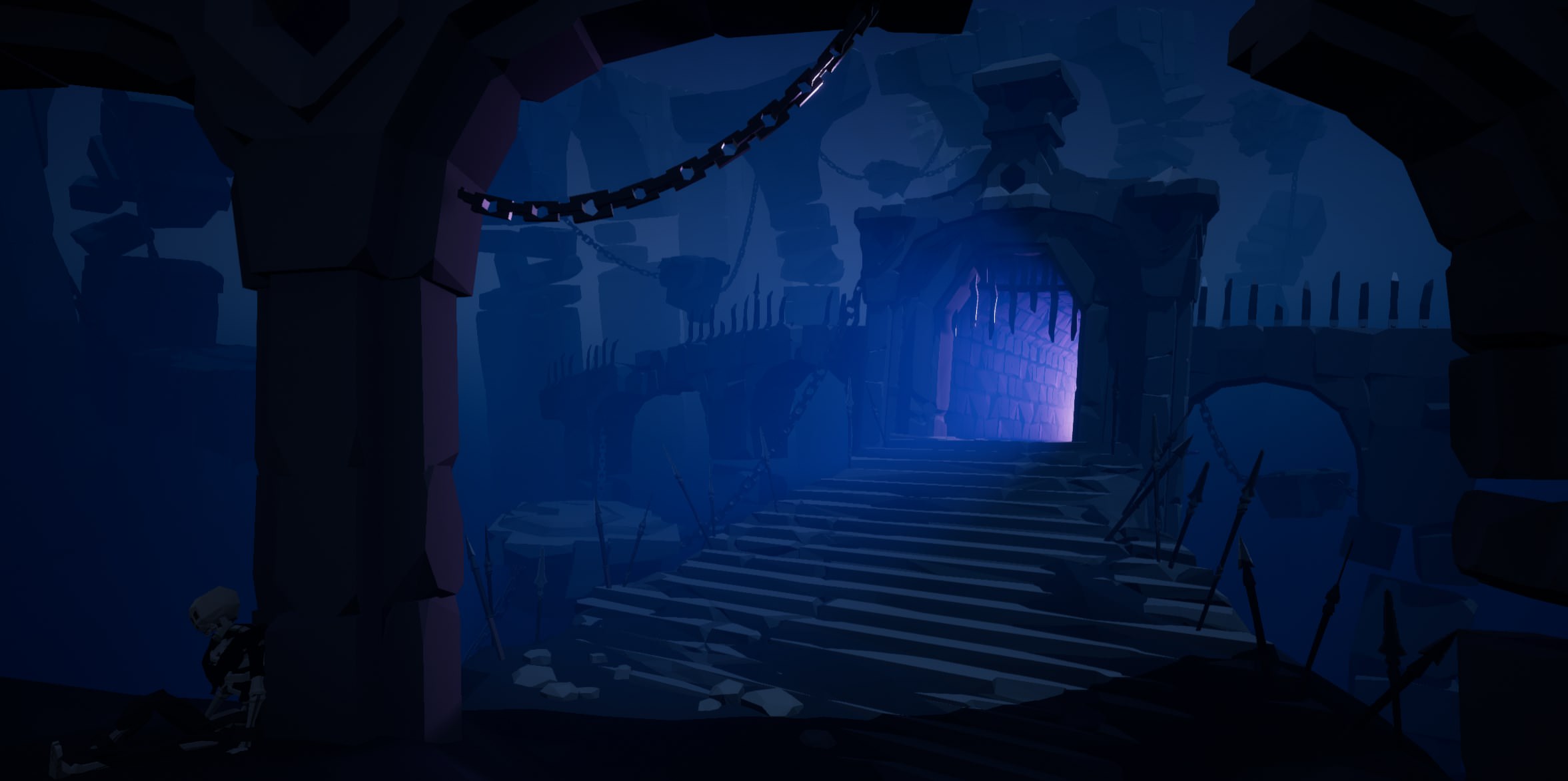 Spent 10 hours yesterday on the main menu background for this dungeon crawler I'm making