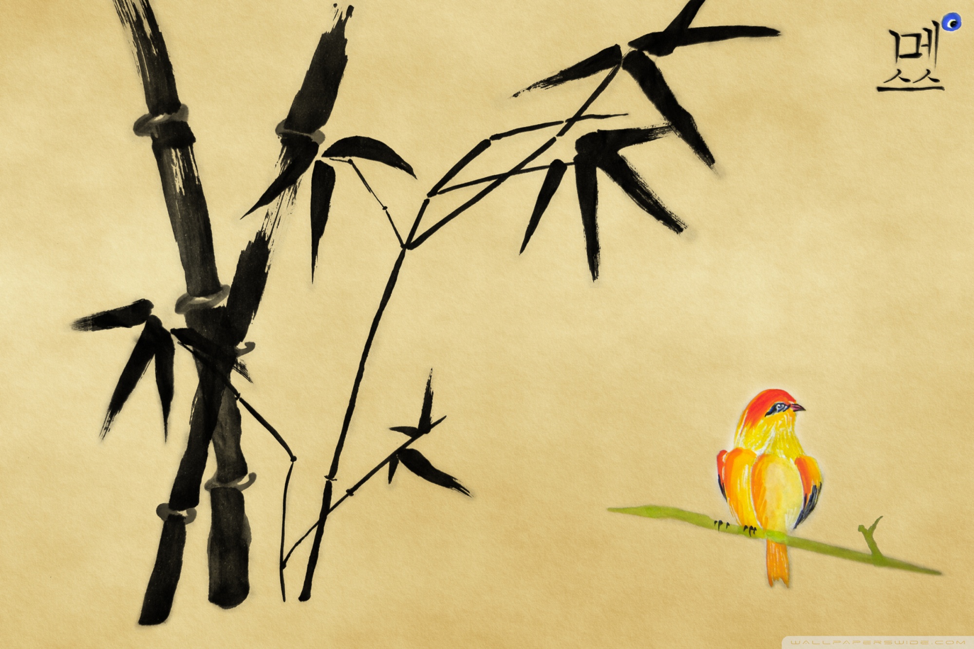 Chinese Bird Painting Ultra HD Desktop Background Wallpaper for: Multi Display, Dual Monitor