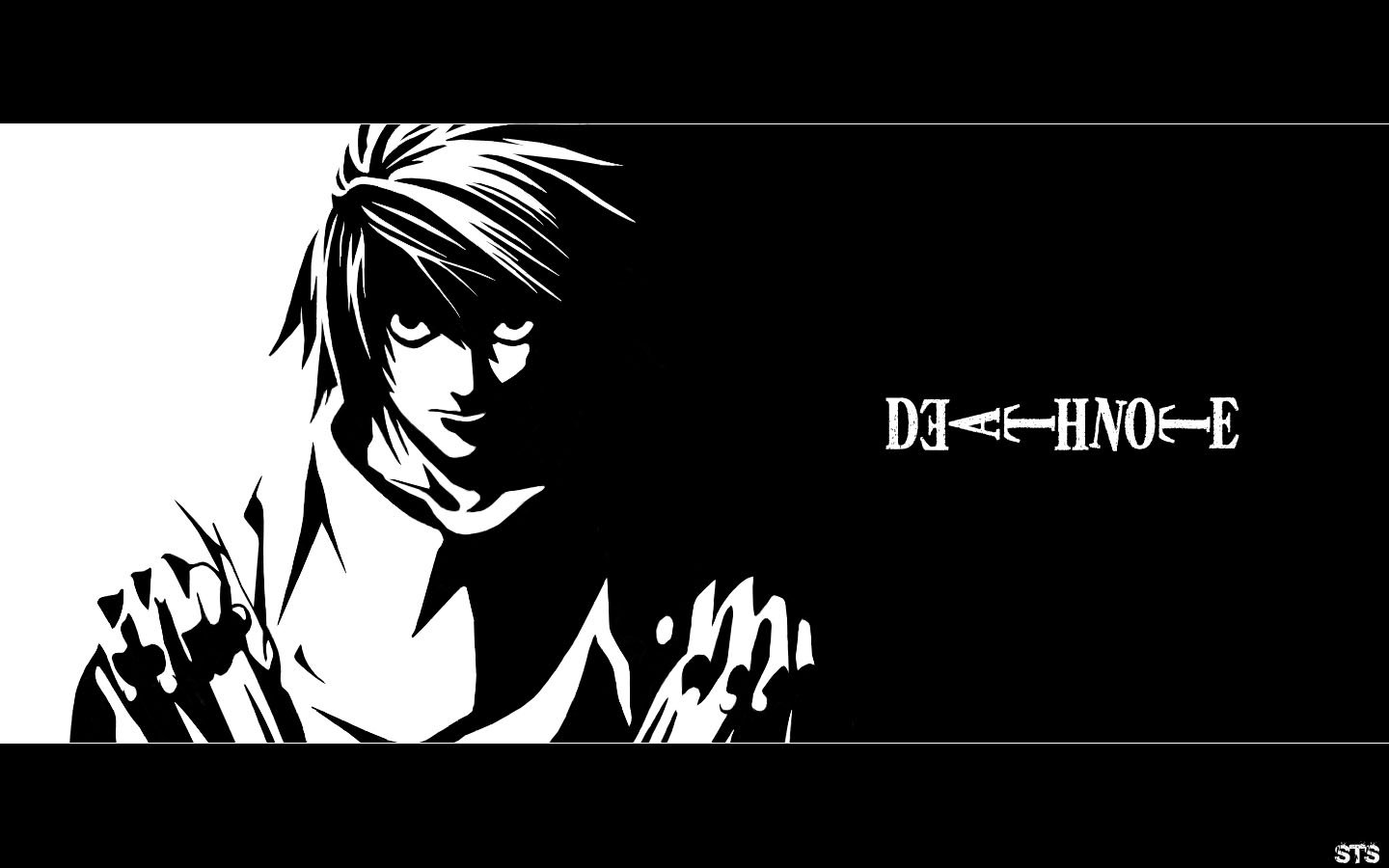 Death Note black and white illustrations wallpaperx900