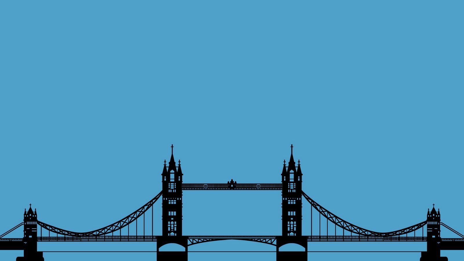Download wallpaper 1600x900 bridge, london, graphics, minimalism widescreen 16:9 HD background