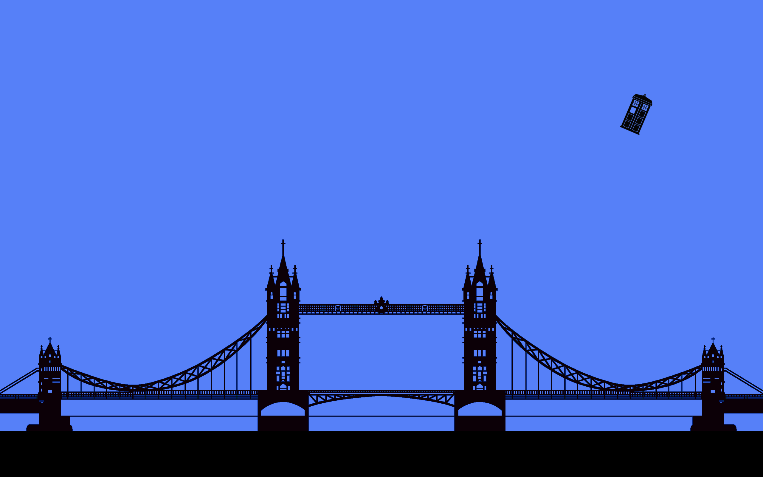 Tardis And London Bridge Silhouette (2560 X 1600) • R Wallpaper. Bridge Wallpaper, Tower Bridge, Minimalist Wallpaper