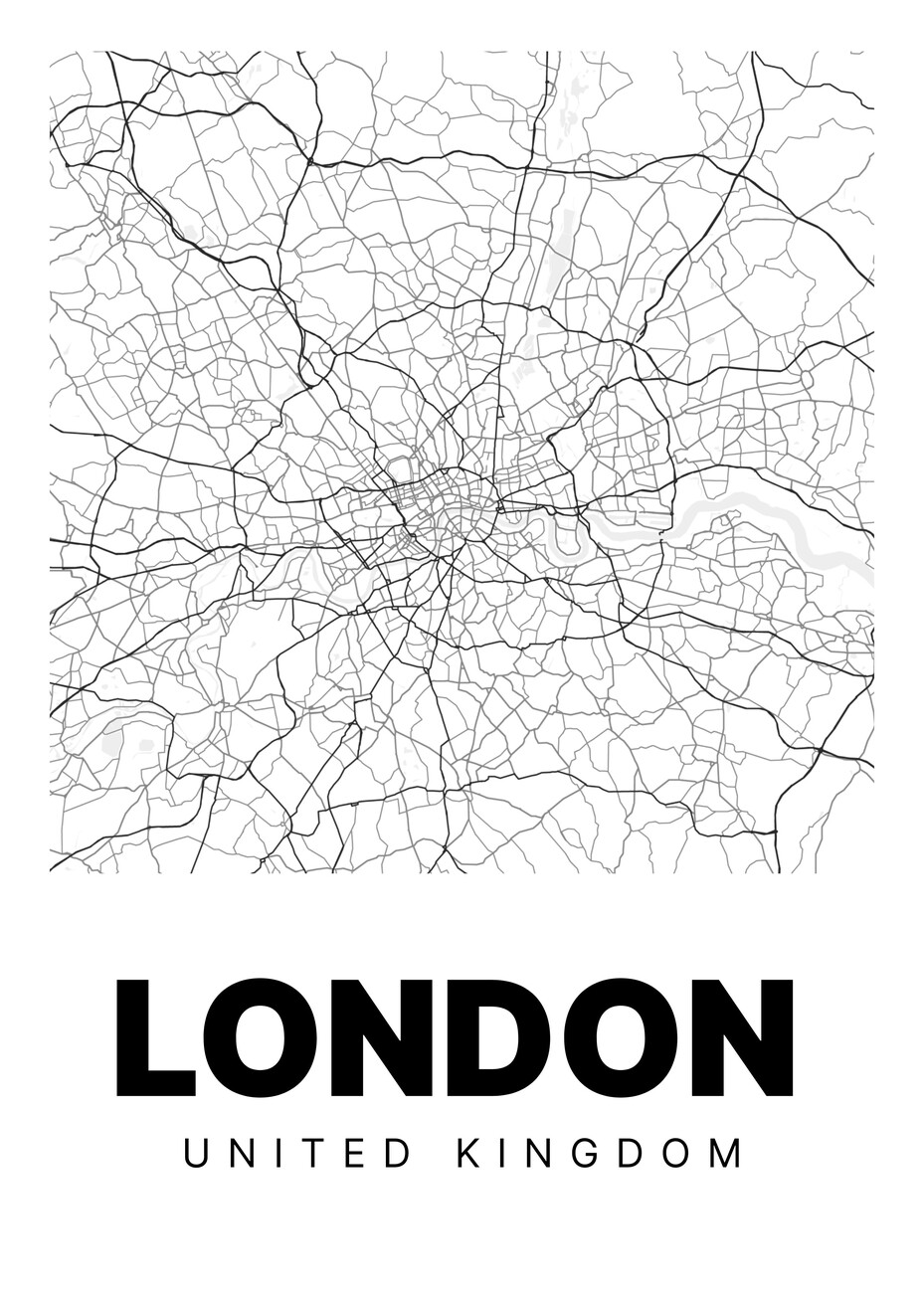 Minimalist London Map Wall Mural