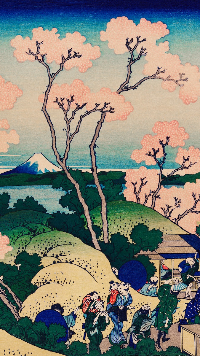 Hokusai iPhone wallpaper, mobile background,. Premium Photo Illustration