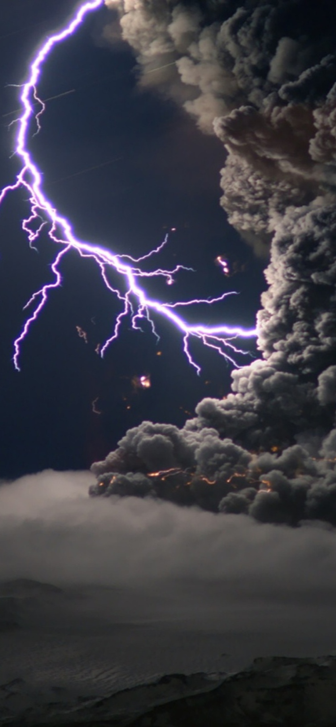 Lightning Behind Dark Clouds Wallpaper for iPhone 11 Pro