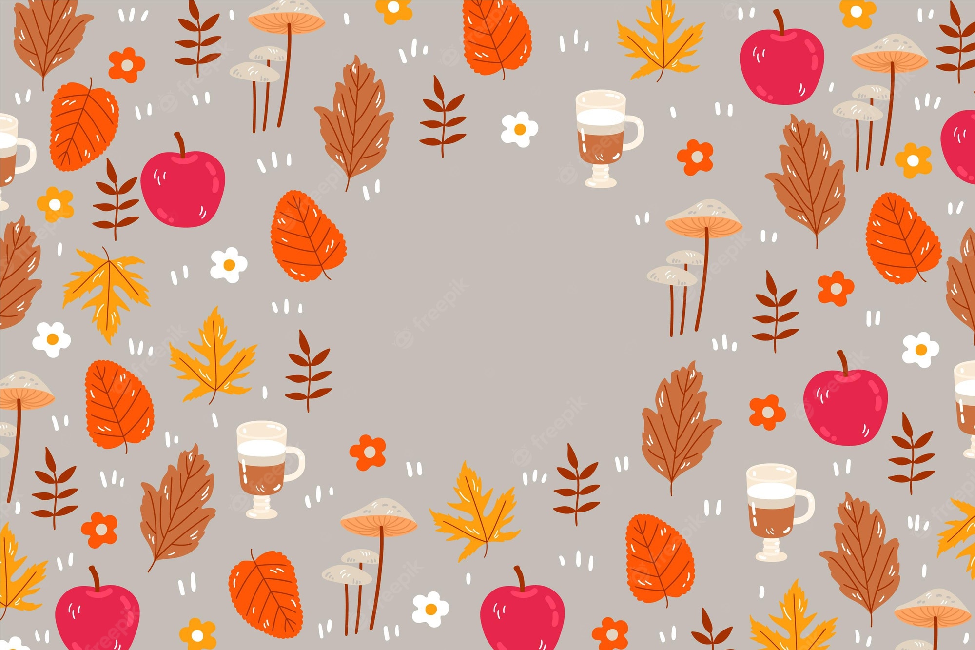 Free Vector. Cartoon autumn background