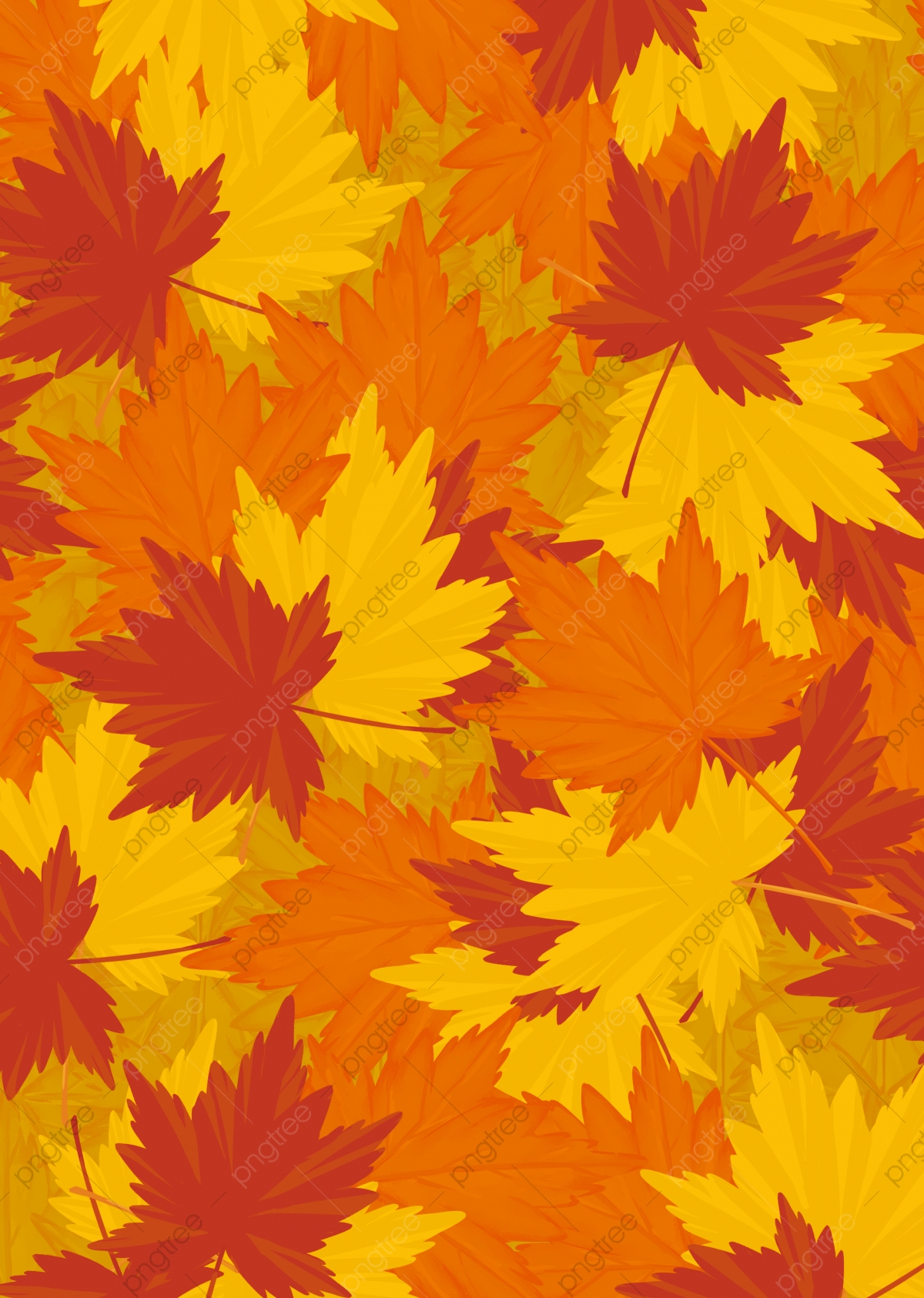 Cute Cartoon Autumn Maple Leaf Background Wallpaper, Autumn, Maple Leaf, Cartoon Background Image for Free Download
