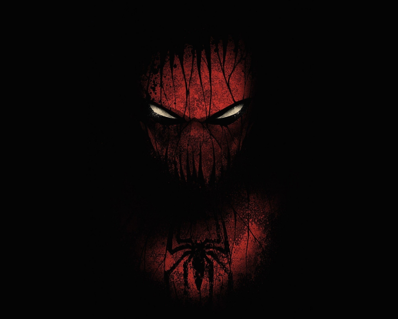 Download red and black, spiderman, minimal 1280x1024 wallpaper, standard 5:4 fullscreen wallpaper, 1280x1024 HD image, background, 7733