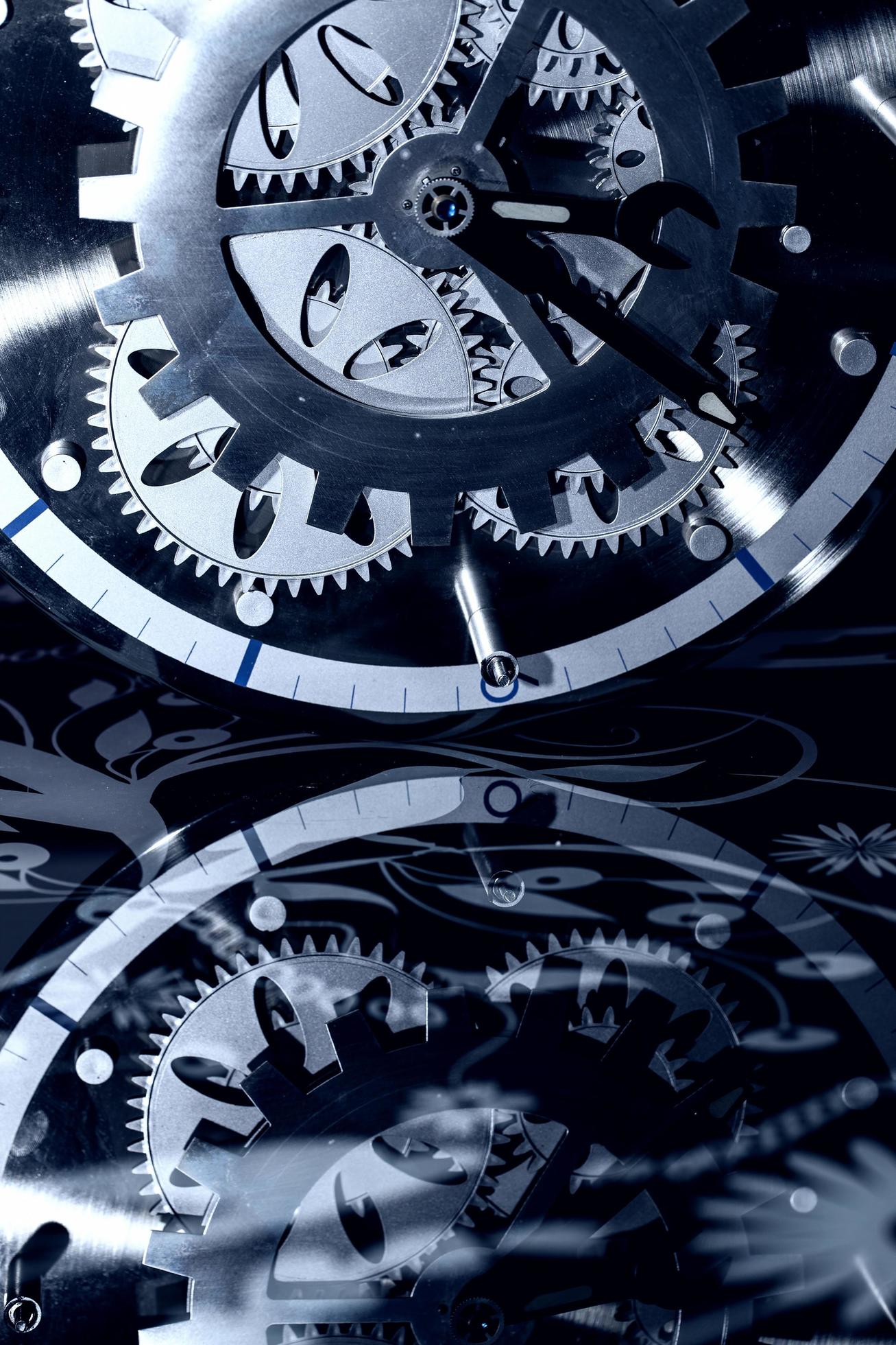 Abstract Grunge Retro Clock Gears Background