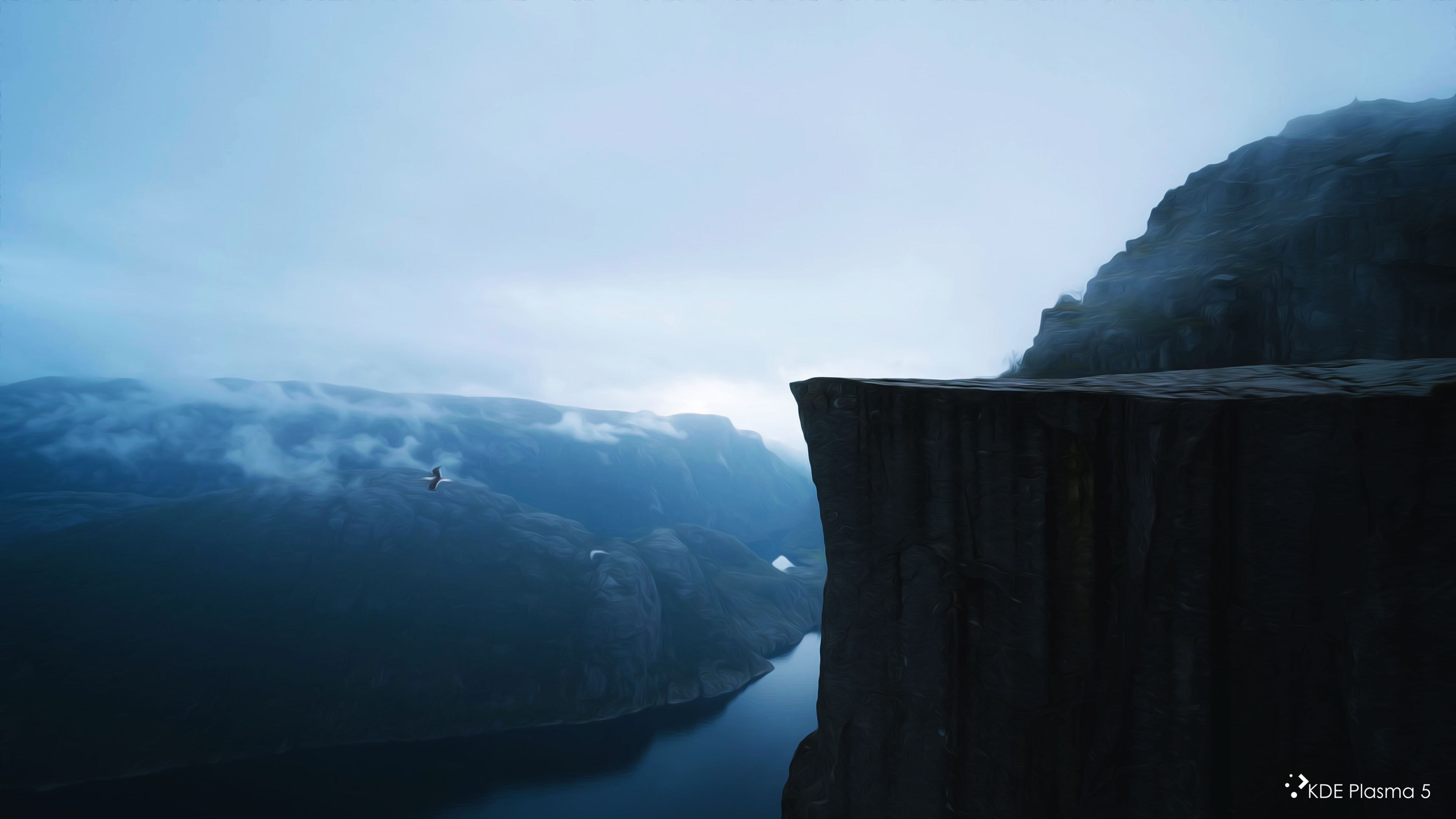 Shaped Mountain Dark Painting 4K Wallpaper