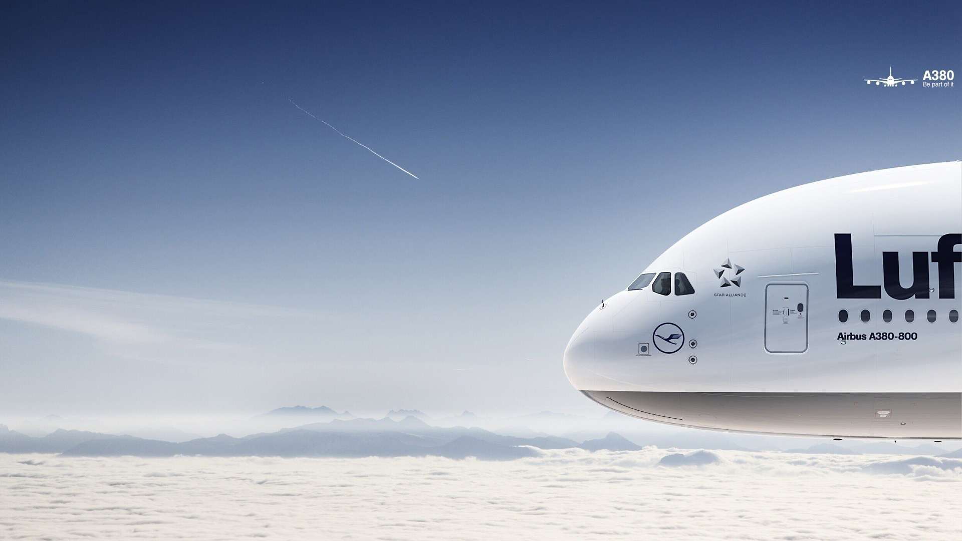 Airbus A380 Lufthansa Clouds HD Wallpaper FullHDWpp HD