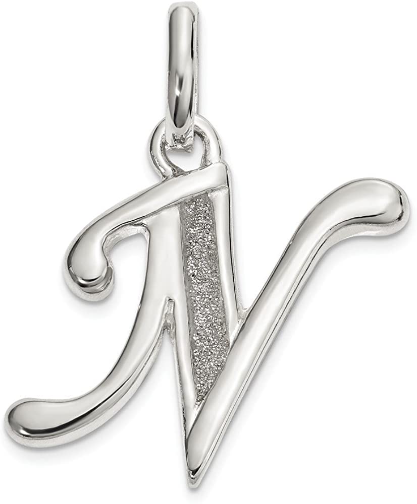 Women Fancy Letter N Pendant Alphabet Initial Charm Enamel Glitter Fashion Sterling Silver foretadrenaline.com