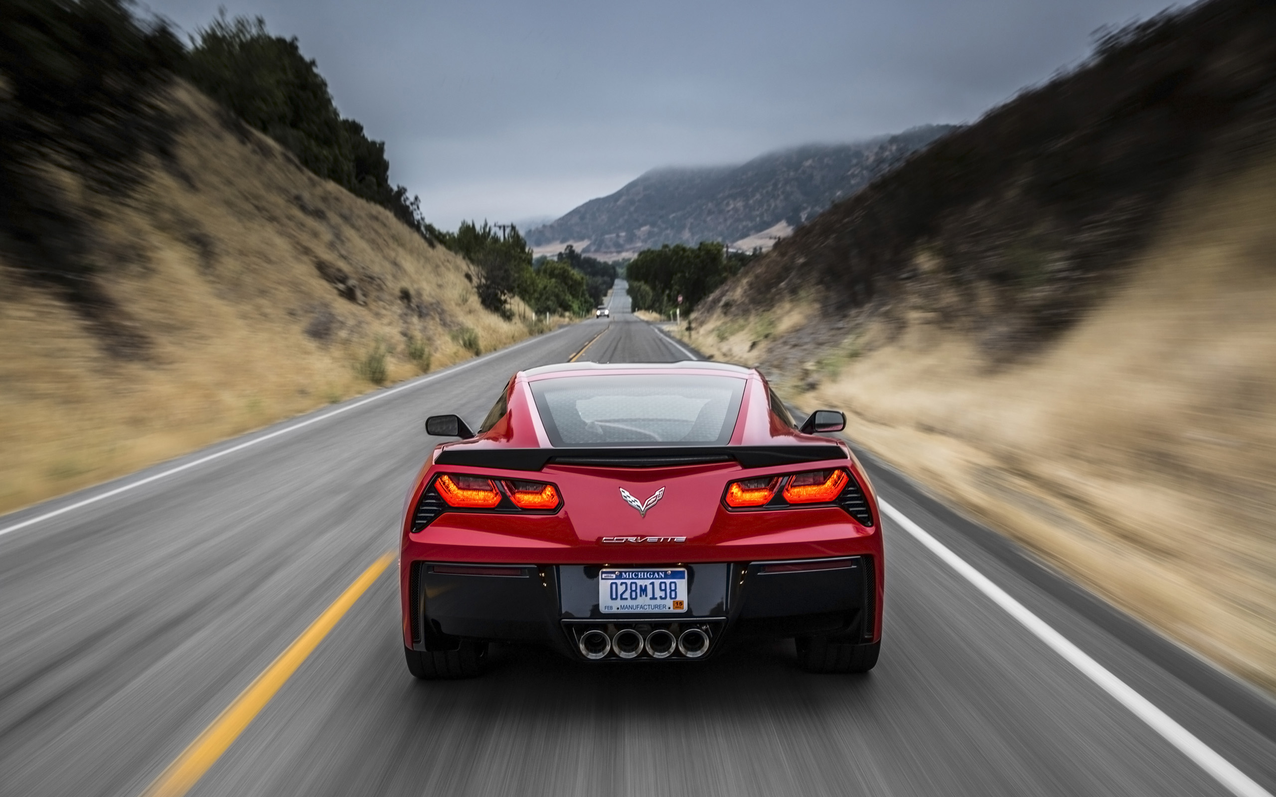 Red Chevrolet Corvette Stingray Red Motion desktop PC and Mac wallpaper