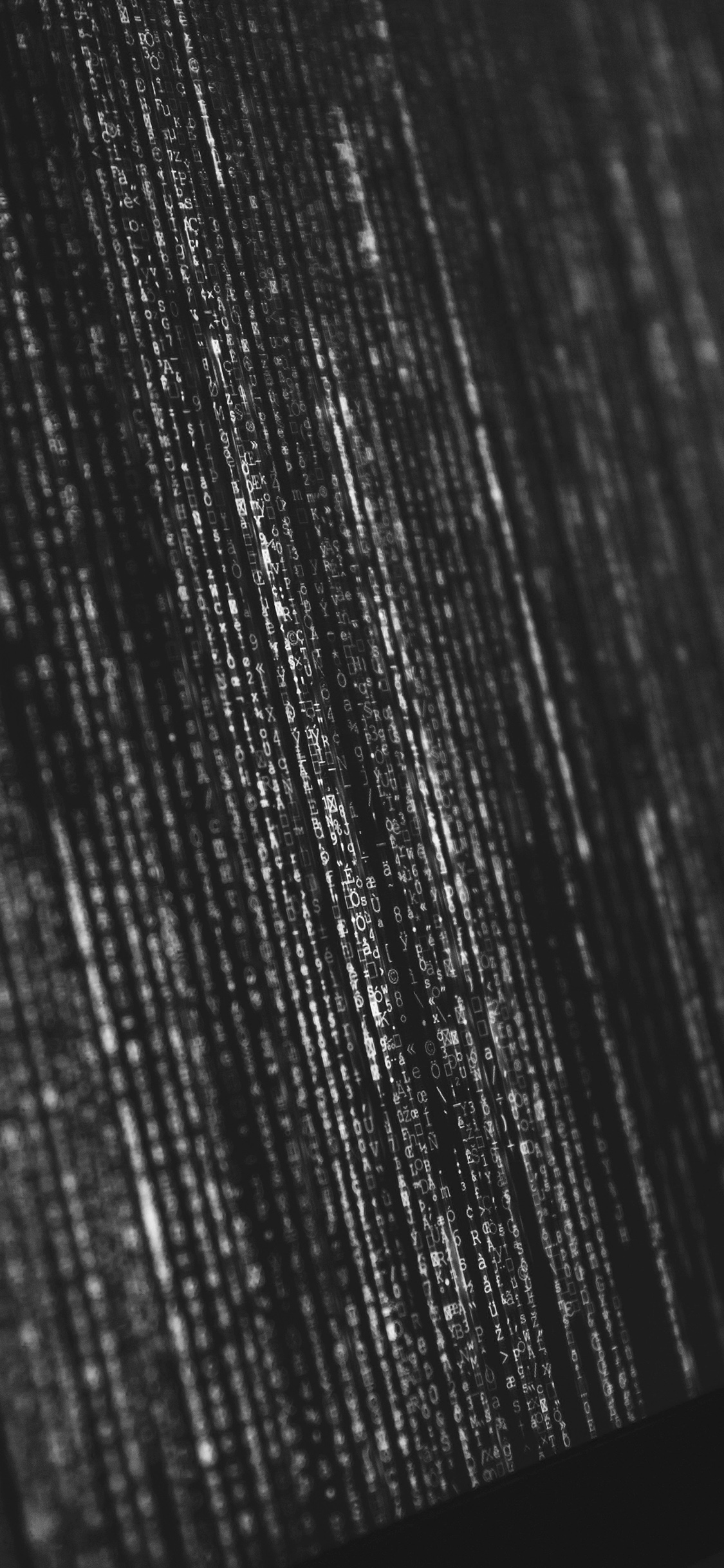 iPhone X wallpaper. matrix minimal coding screen computer bw dark