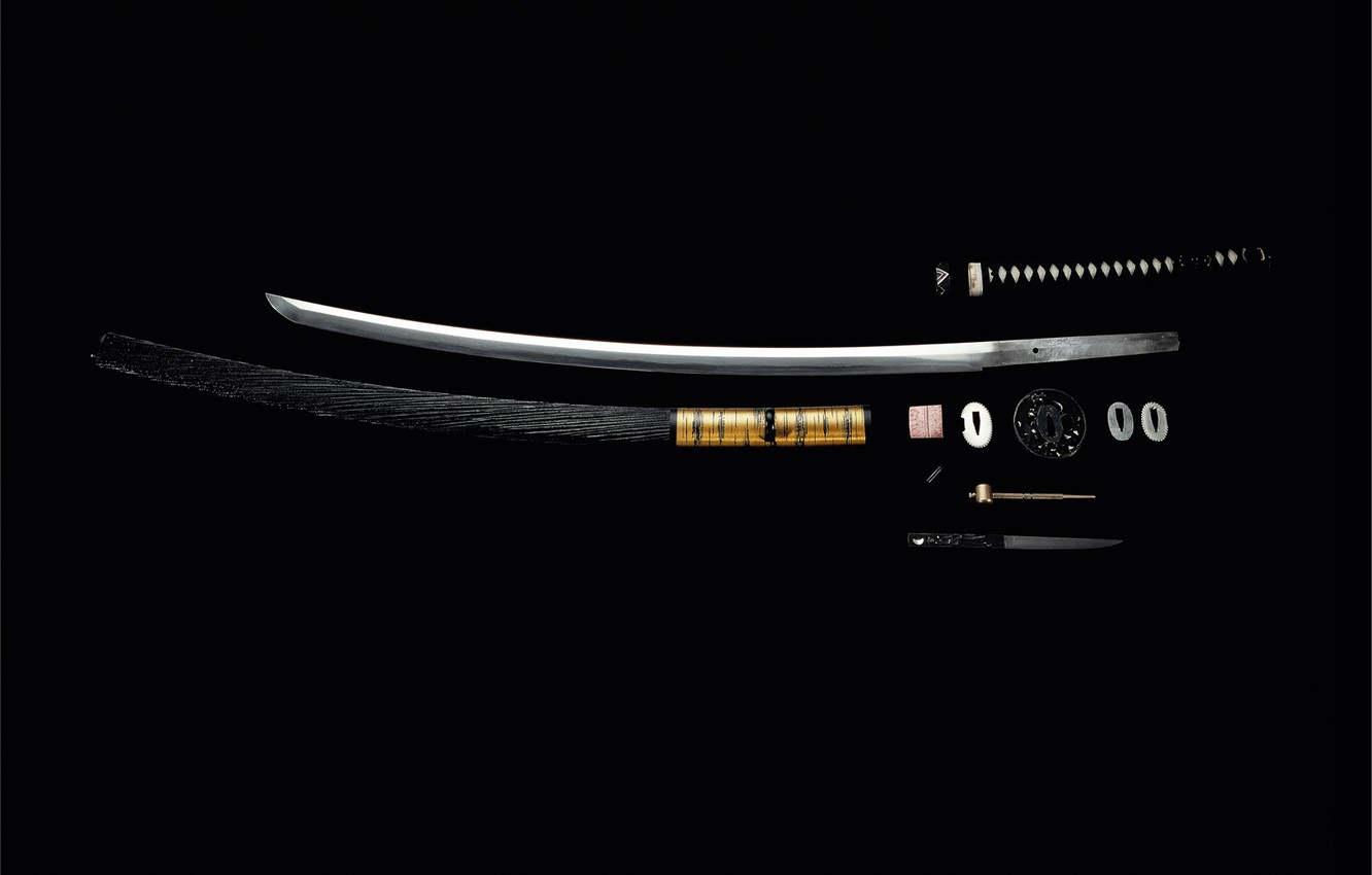 Wallpaper weapons, black, sword, katana image for desktop, section оружие