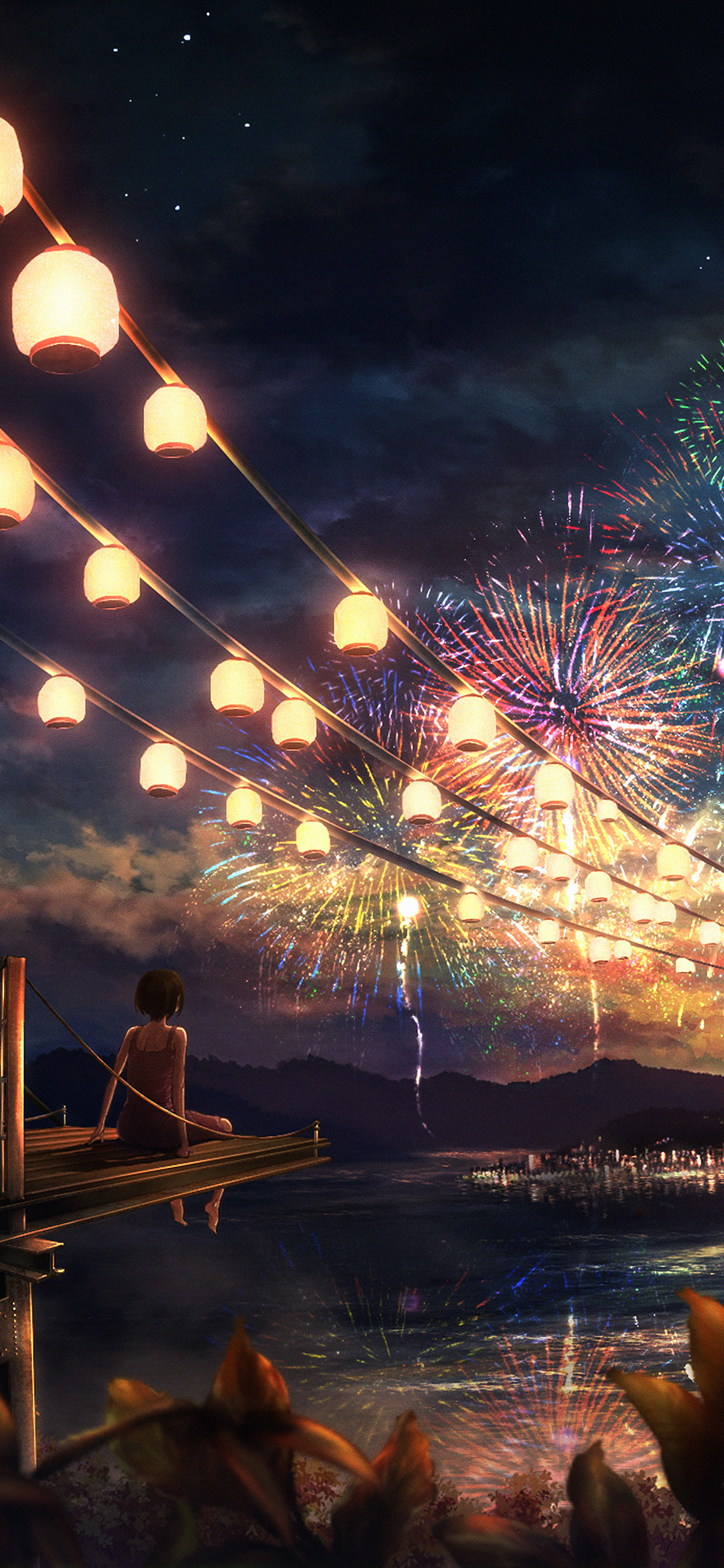 iPhoneXpapers girl dark night anime art illust