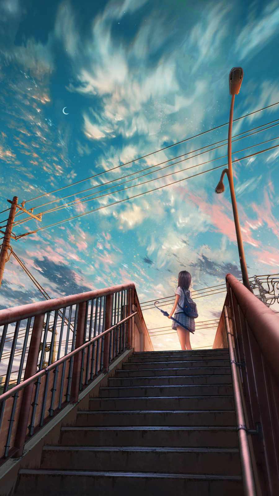 Anime Sky And Girl IPhone Wallpaper Wallpaper, iPhone Wallpaper