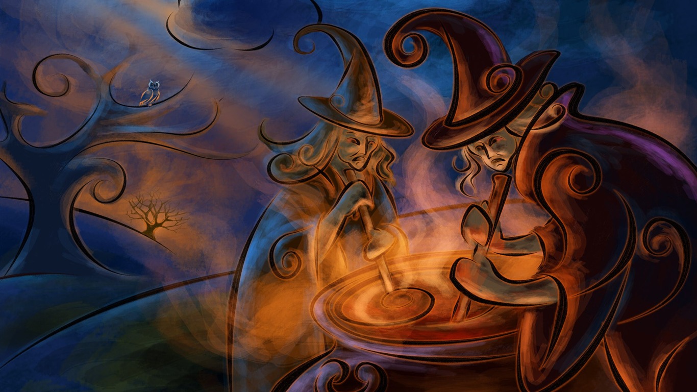 Refining Magic Potion Witch Halloween Illustration Design Wallpaper Previewwallpaper.com