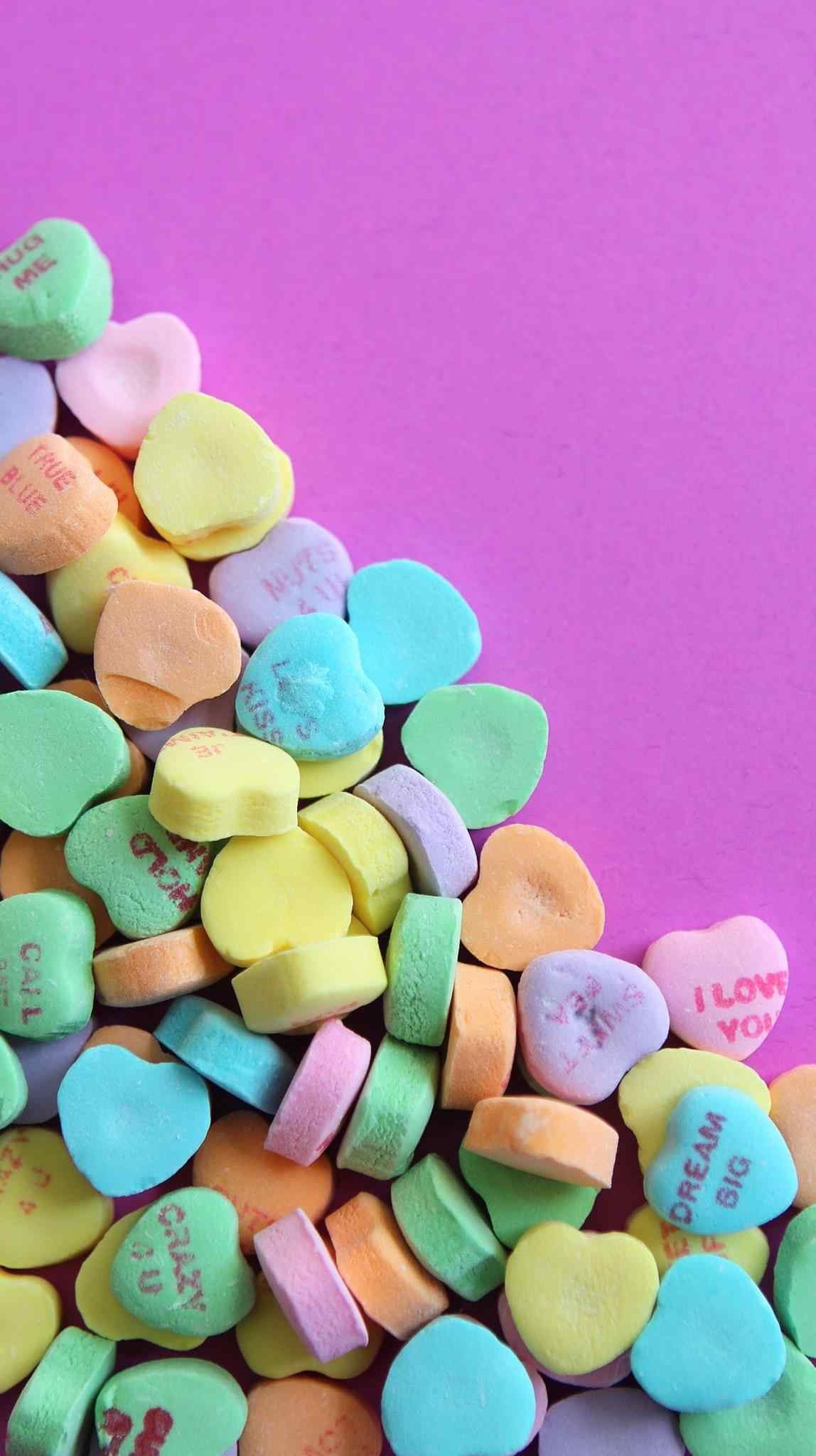 conversation heart candy  Conversation hearts candy Heart candy Pink  sweets