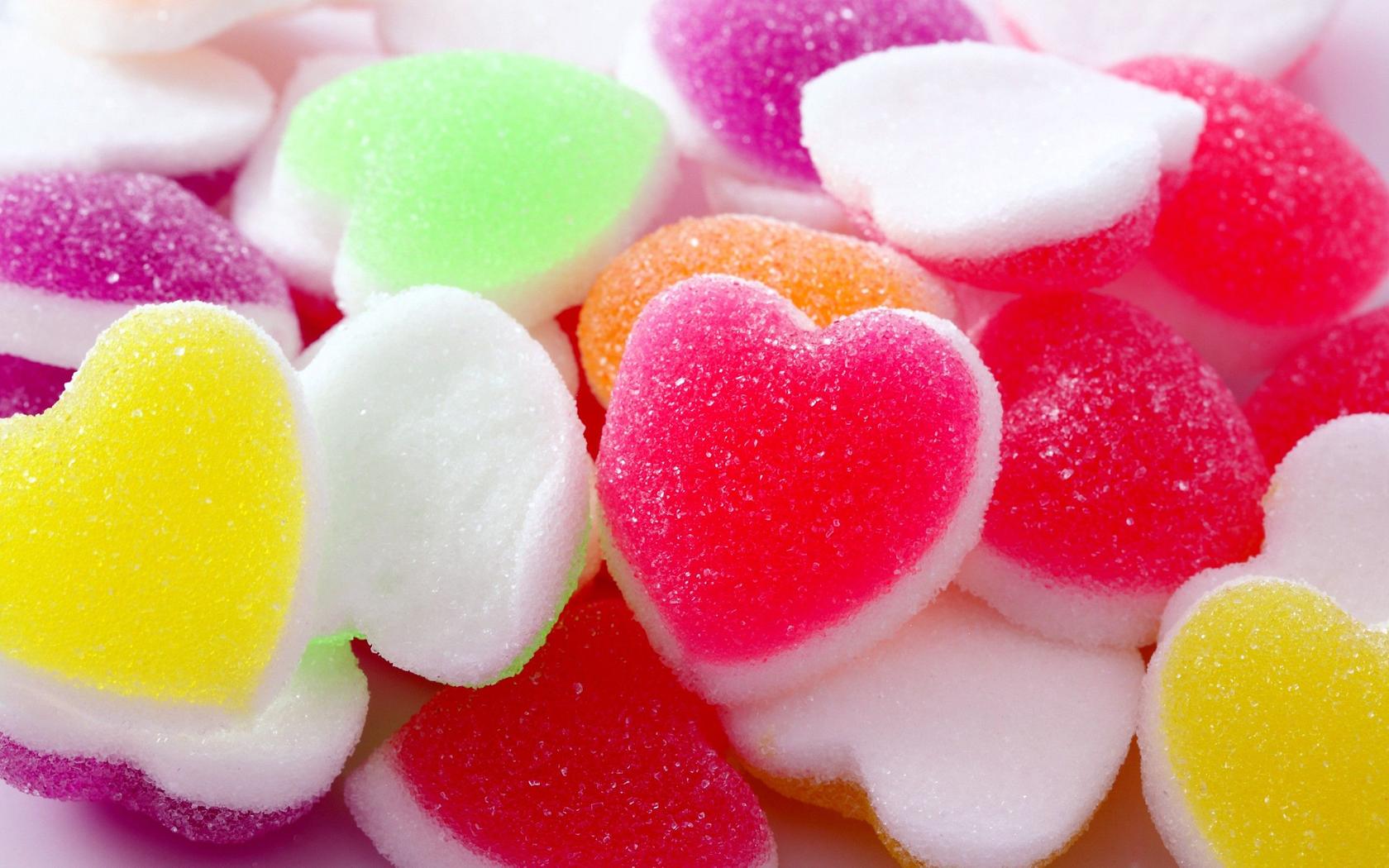 Delicious jelly shape of hearts jelly candy