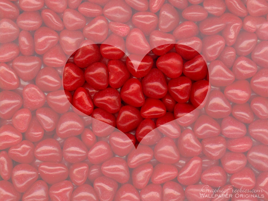 valentine red heart candies