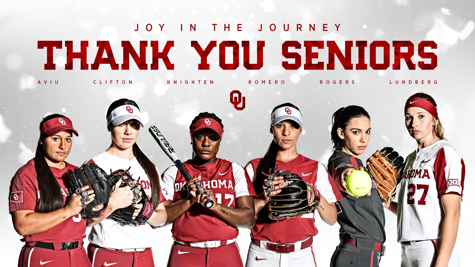 Oklahoma Softball the 2019 senior class, thank you. Your impact on this program is immeasurable, and you've left a lasting mark on Oklahoma softball. ☝️