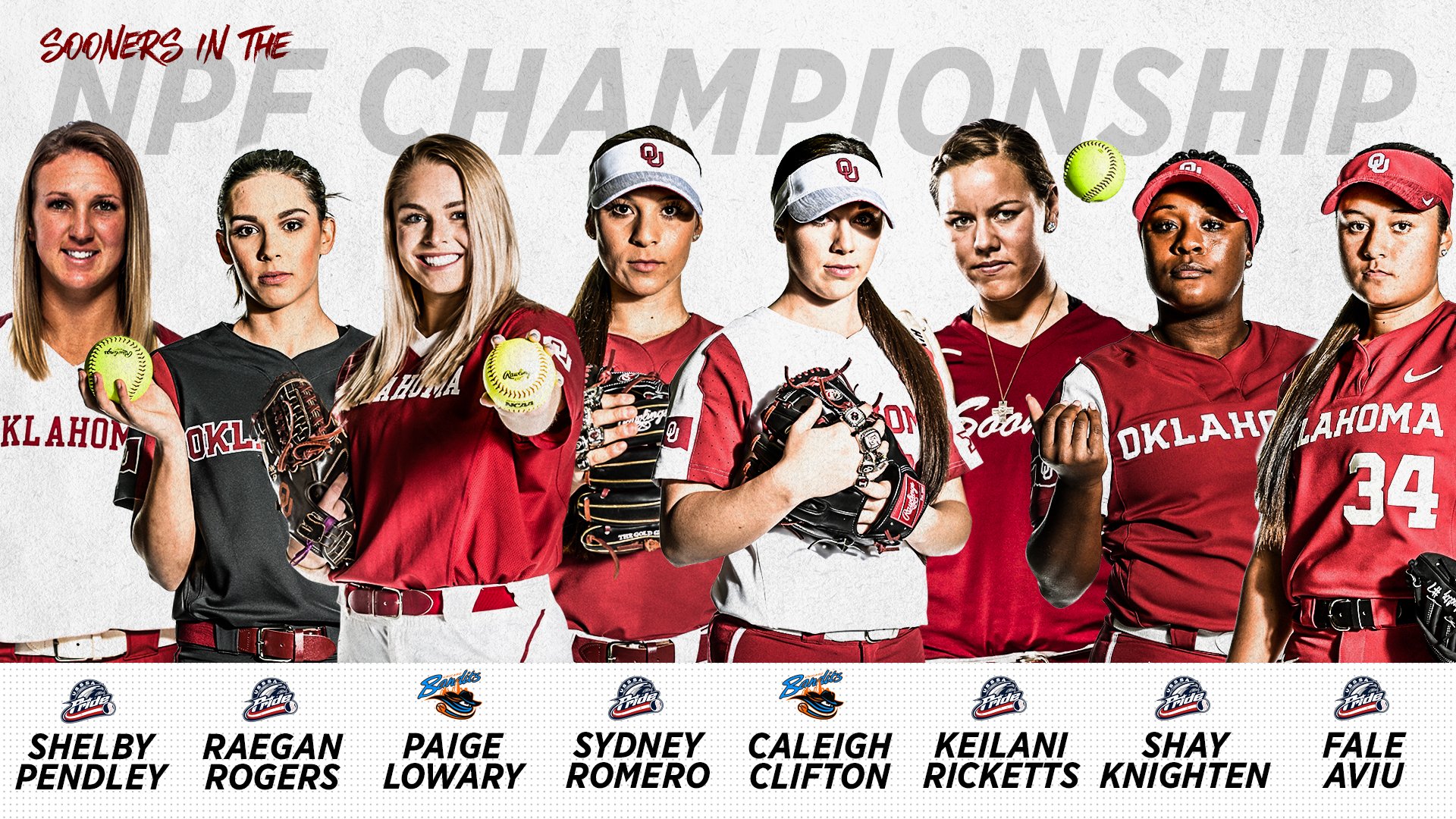 Oklahoma Softball luck to our #Sooners in the NPF championship series beginning tonight! With eight players, OU has the most alumni in the series of any school. Former Sooner