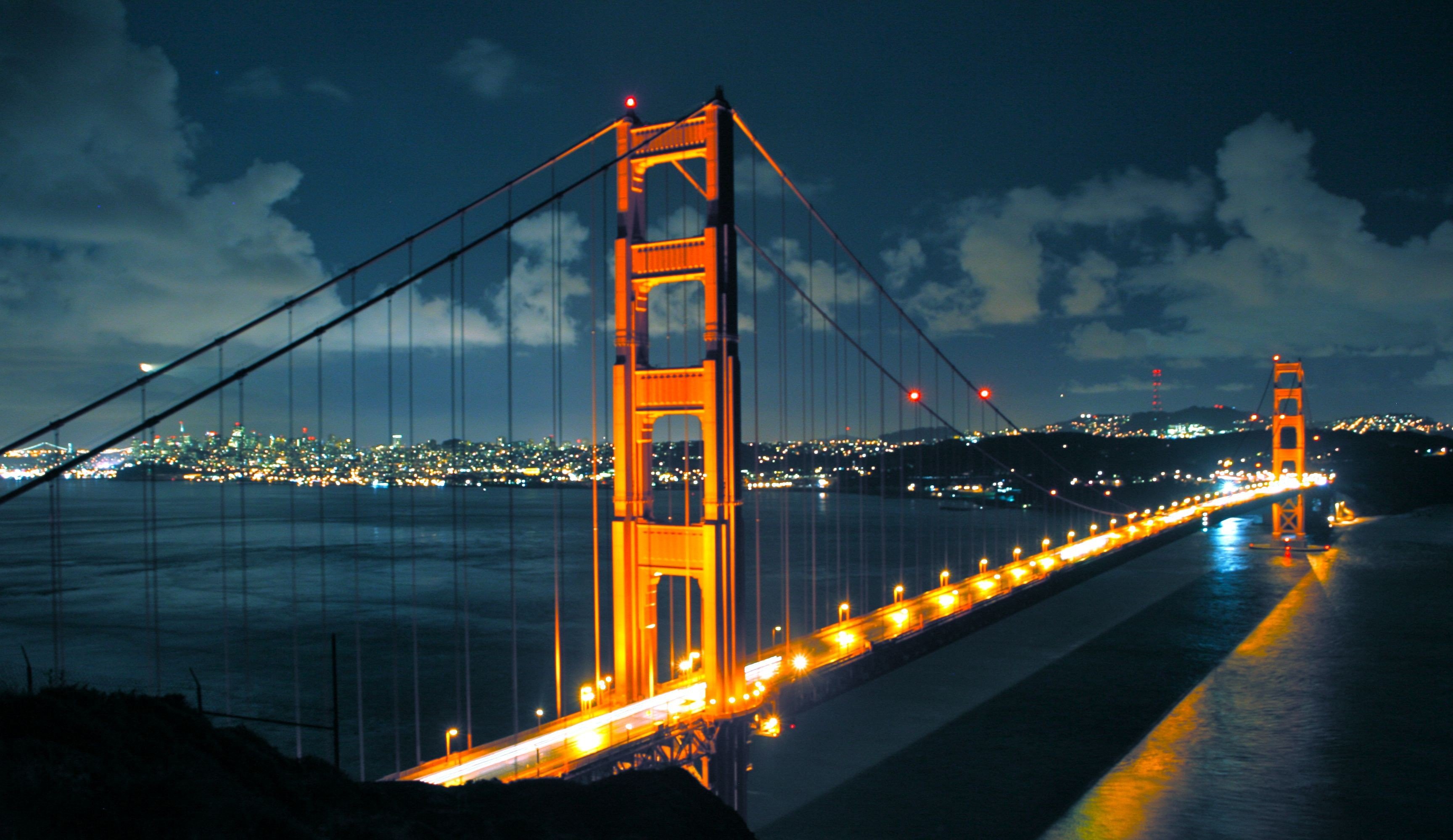 bridge, Night, Lights, San Francisco, Golden Gate Bridge Wallpaper HD / Desktop and Mobile Background