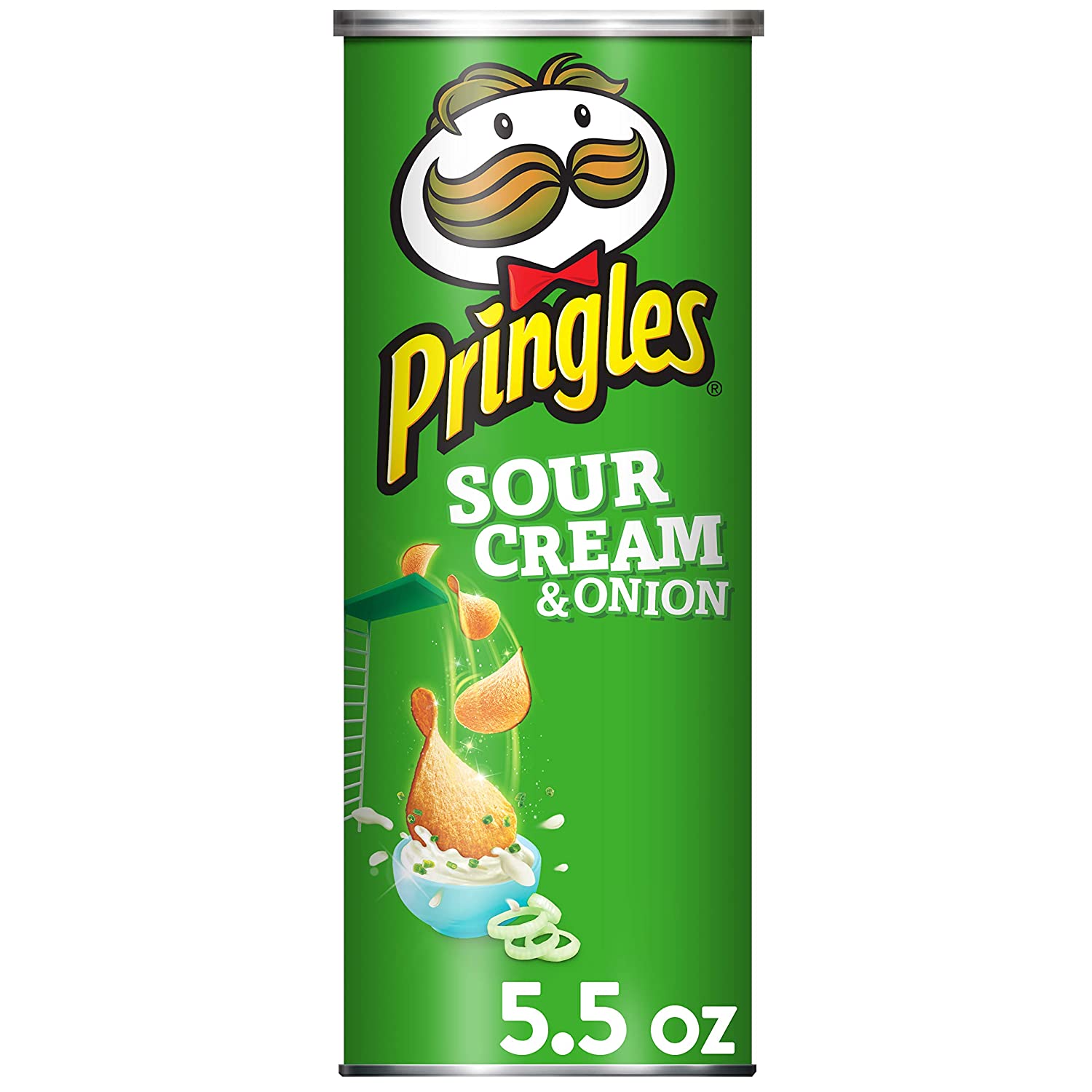 Pringles Potato Crisps Cream and Onion Flavored, 5.5 oz Can