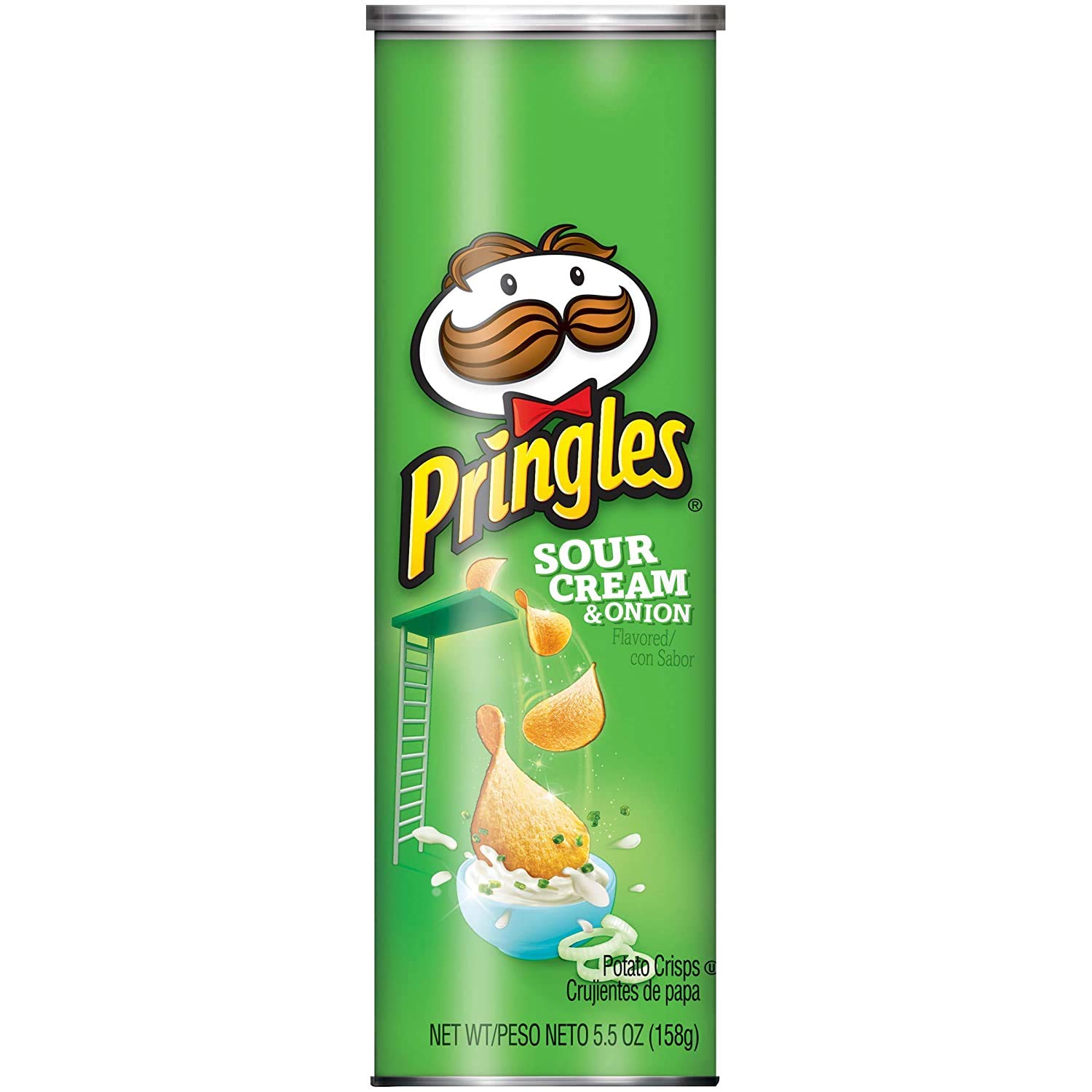 Pringles Sour Cream & Onion Potato Chips 5.5 oz Cans of 2