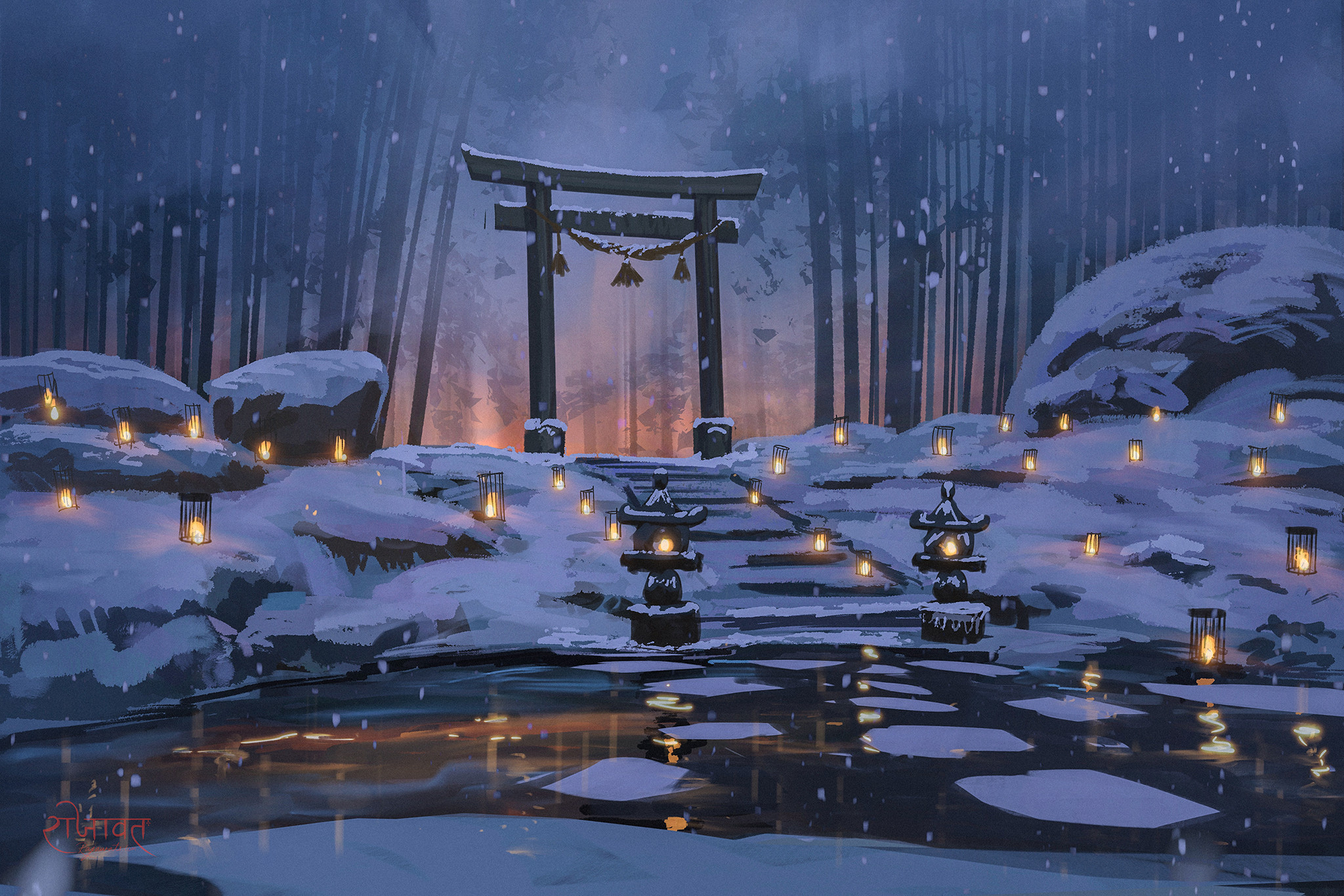 Anime Shrine HD Wallpaper and Background
