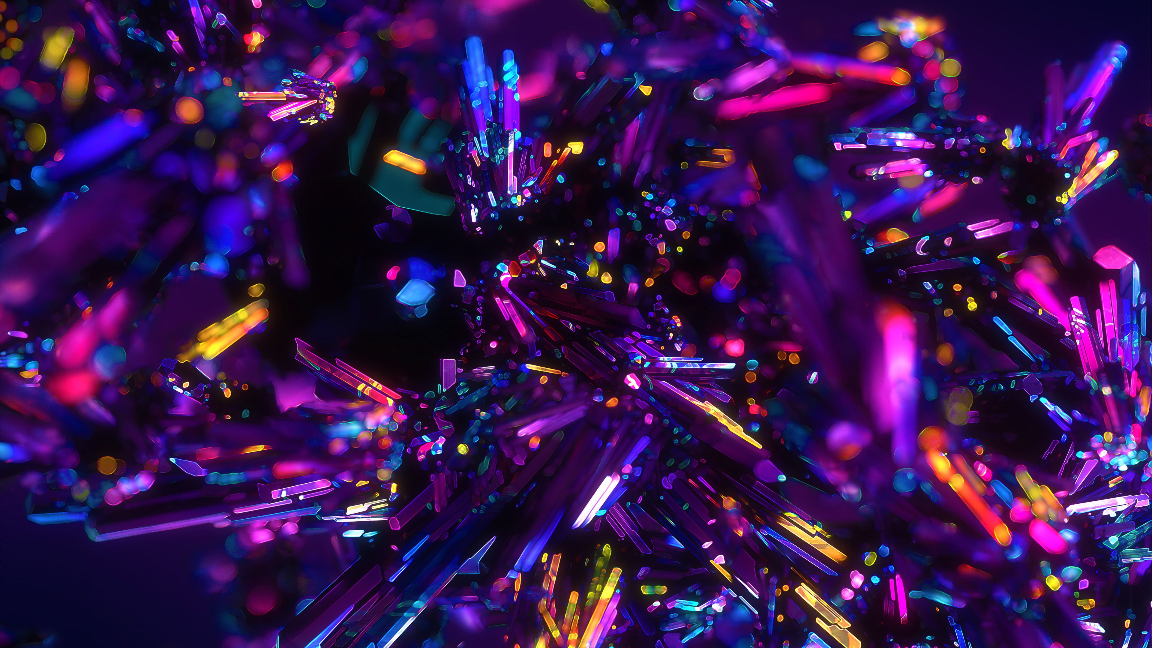 Colorful Crystals Abstract 4K #Colorful #abstract #Crystals K #wallpaper #hdwallpaper #desktop. HD wallpaper, Pink abstract painting, Abstract