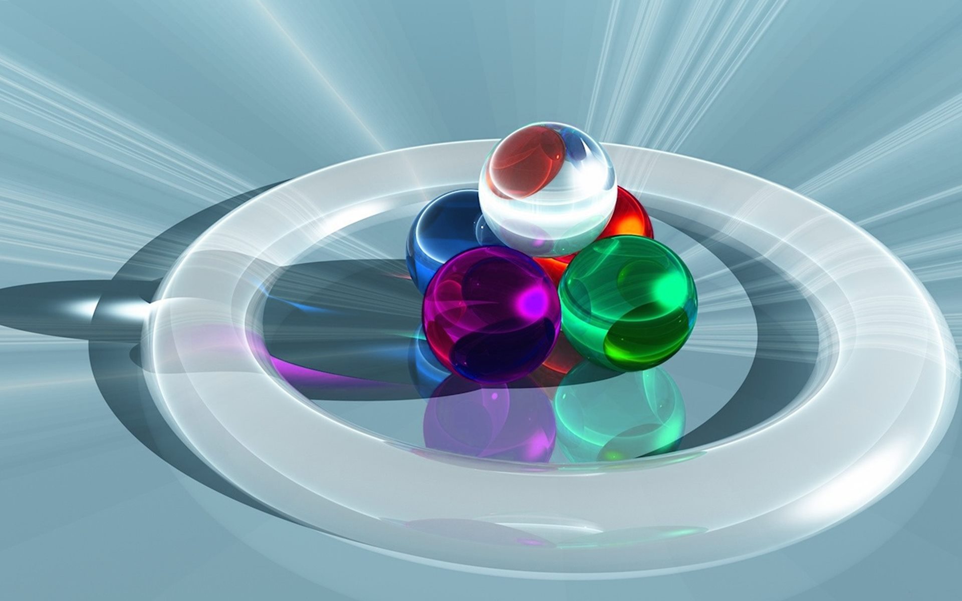3D Colored Crystal Ball HD Wallpaper