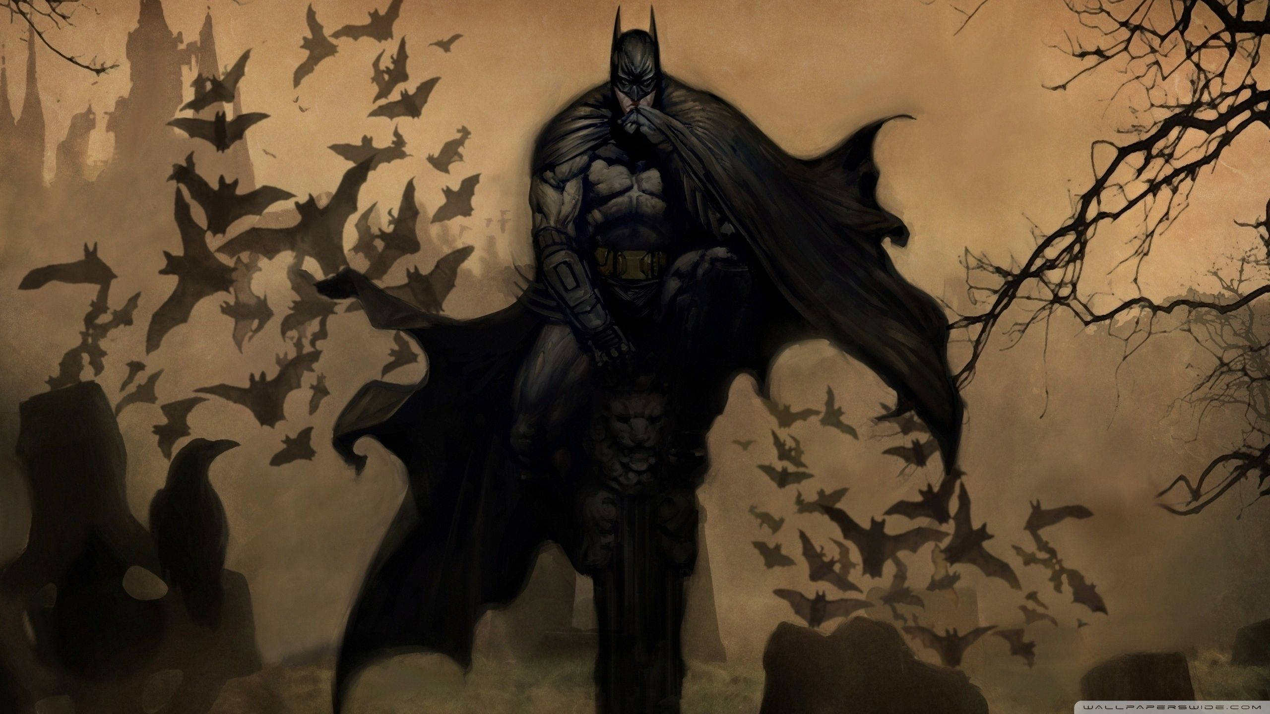 Download Creepy Batman In Forest Wallpaper